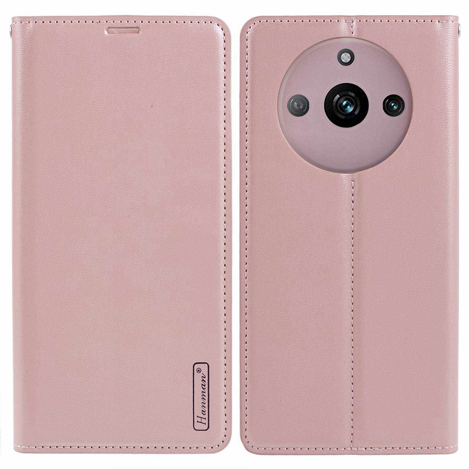 

Hanman Minuo -serie Für Realme 11 Pro 5G / 11 Pro+ 5g Hülle Brieftasche Lederständer Cover - Roségold, Realme 11 Pro+ 5G