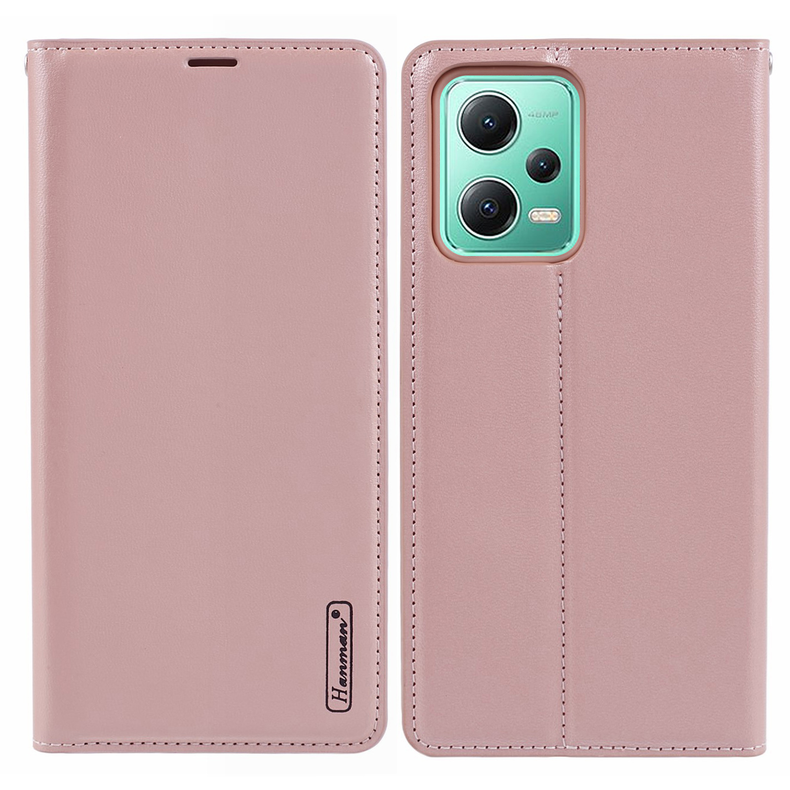 

Hanman Minuo -serie Für Xiaomi Redmi Anmerkung 12 5G (China) /(indien) /(global) / Poco X5 5G Koffer Wallet Phone Lederabdeckung - Roségold, Xiaomi Redmi Note 12 5G (China)