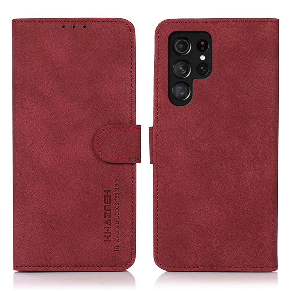 

Khazneh Für Samsung Galaxy S24 Ultra -hülle PU Lederabdeckung Magnetische Telefonständer Shell Brieftasche - Rot, Galaxy S24 Ultra