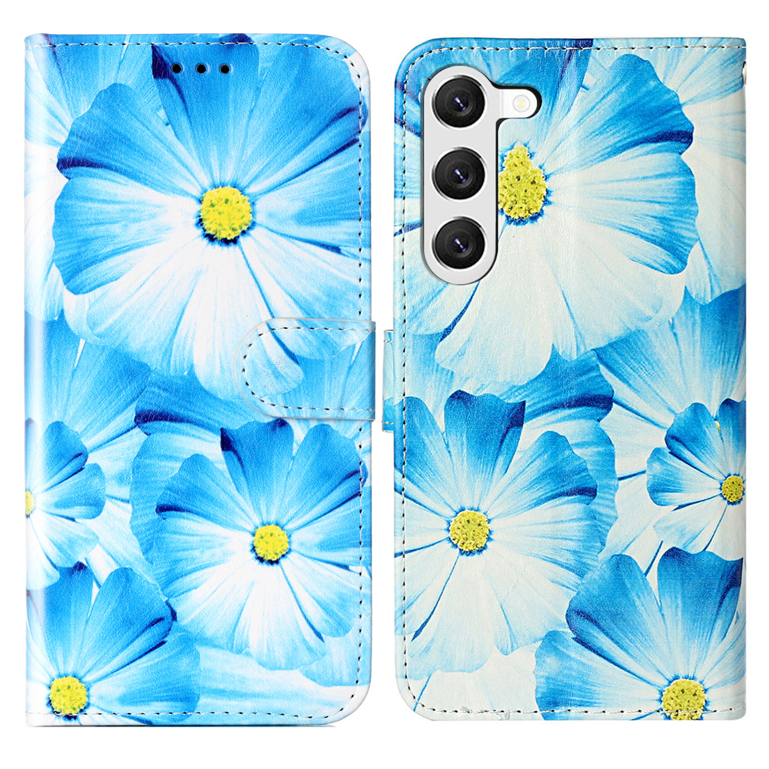 

Für Samsung Galaxy S24 Hülle Marmormuster Leder -handy -brieftasche Abdeckung - Orchidee, Galaxy S24