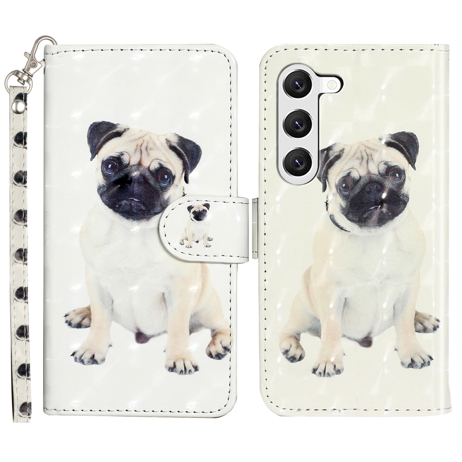 

Für Samsung Galaxy S24 Hülle 3D -muster Druck PU Leder Brieftasche Telefonständer Cover - Hund, Galaxy S24