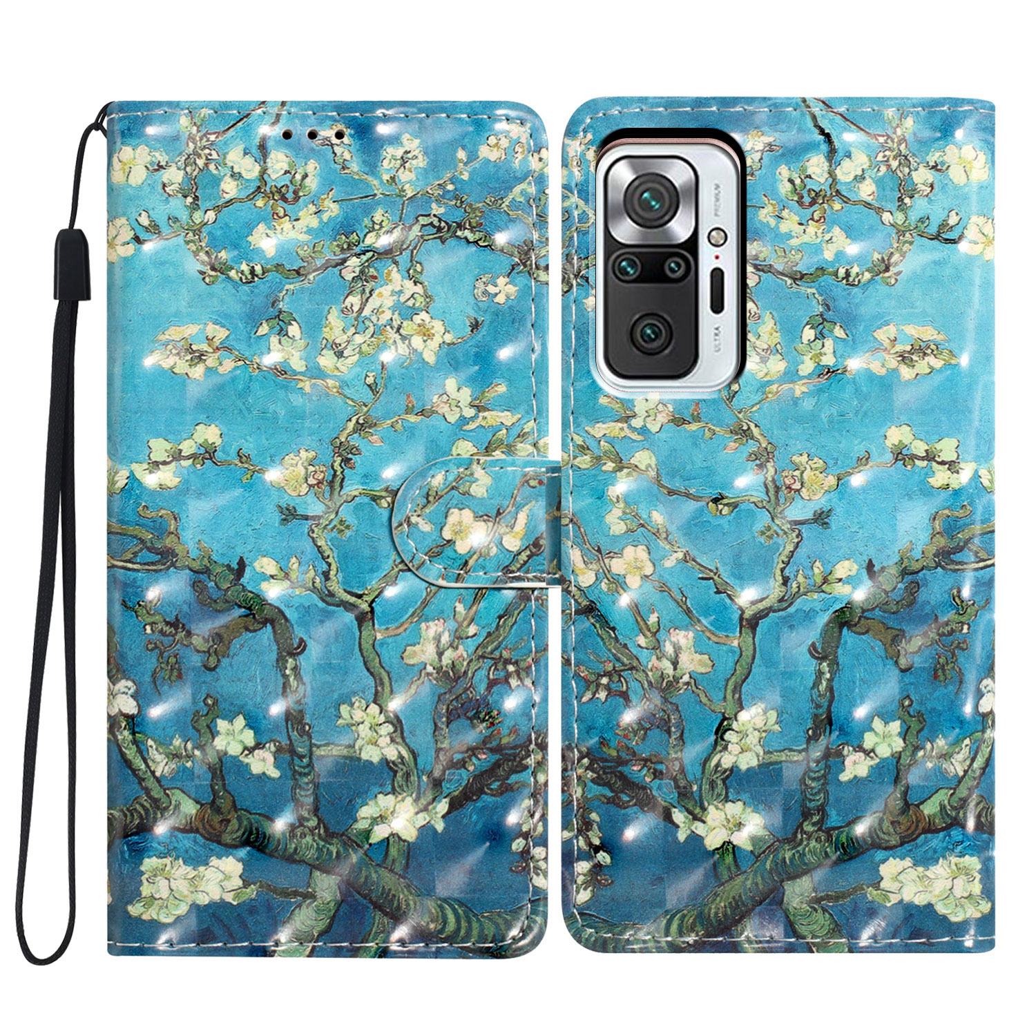 

Für Xiaomi Redmi Note 10 Pro Max 4g / Hinweis 10 Pro 4G (global) /(indien) Hülle PU Lederständer Telefonabdeckung - Aprikoseblüte, Xiaomi Redmi Note 10 Pro Max 4G