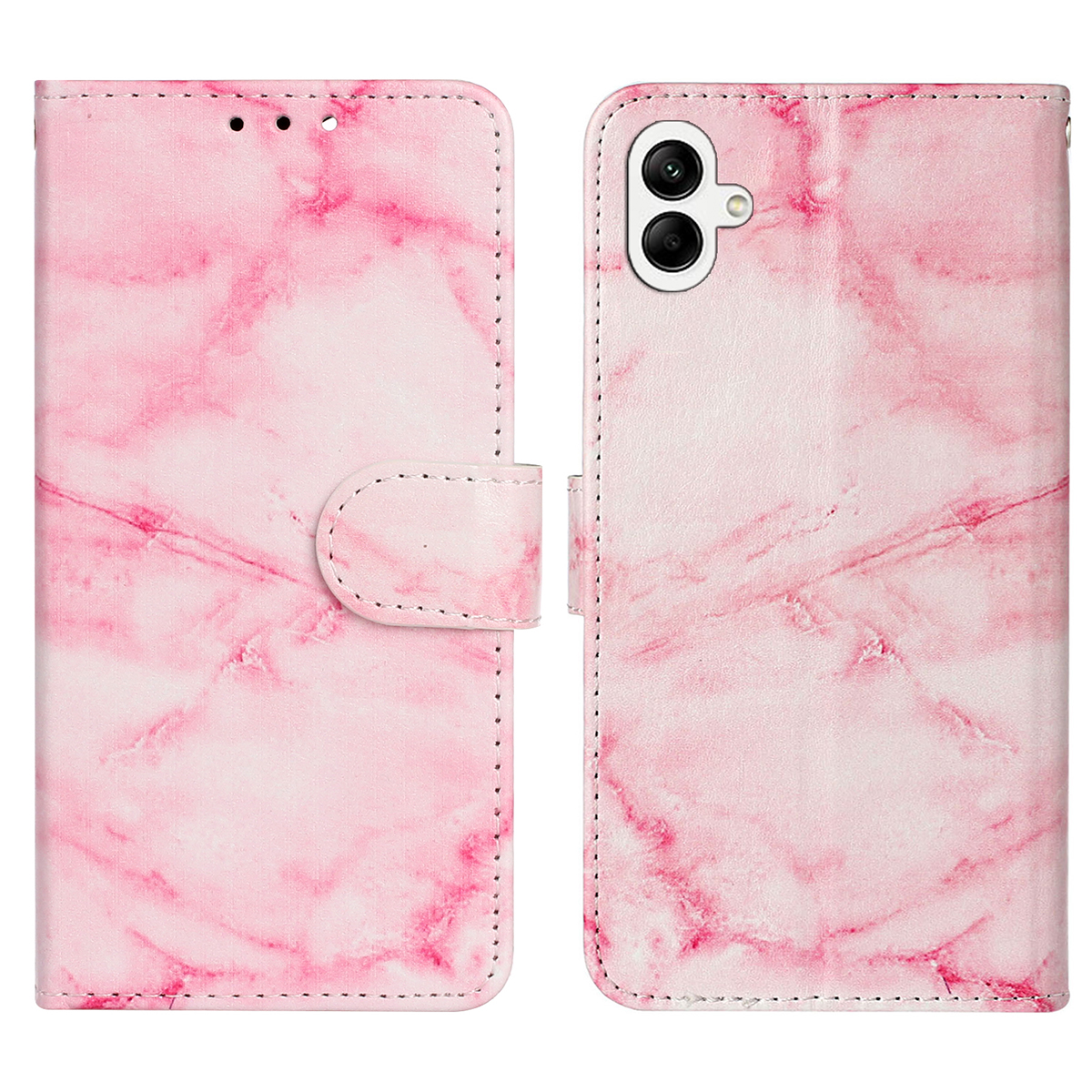 

Für Samsung Galaxy A05 4G Hülle PU Leder Brieftaschenmuster -print -telefonabdeckung - Rosa Marmor, Samsung Galaxy A05 4G