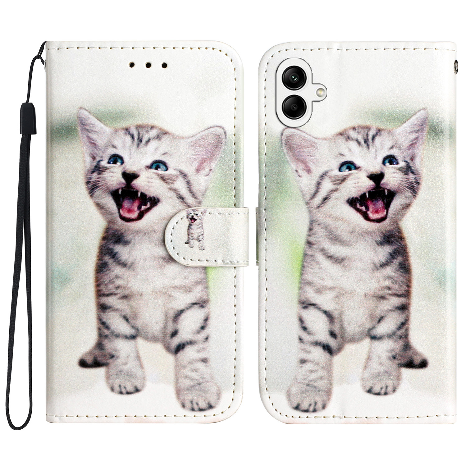 

Für Samsung Galaxy A05 4G Hülle PU -leder -ständer Muster -druck Telefonabdeckung - Katze, Samsung Galaxy A05 4G