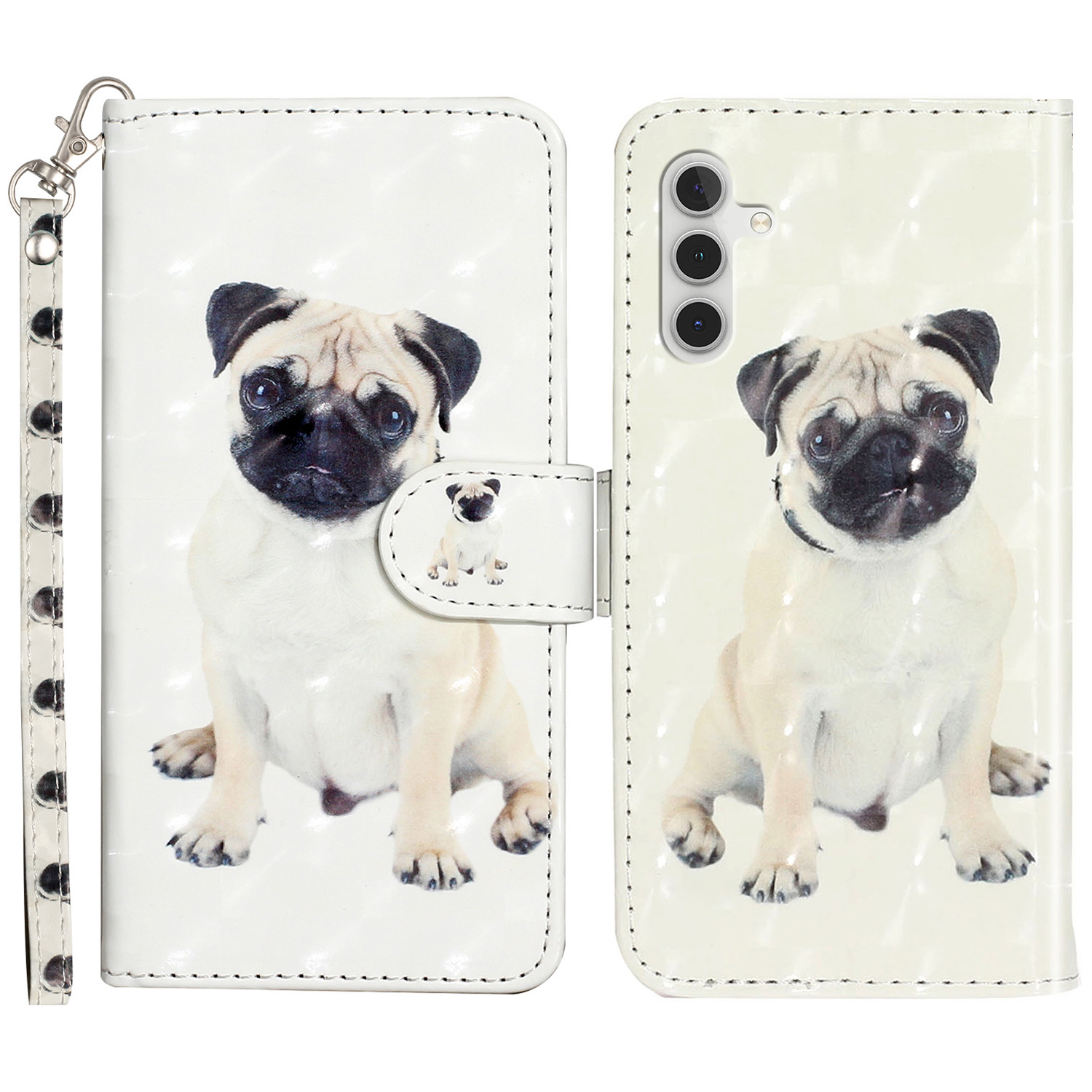 

Für Samsung Galaxy A15 4G Cover 3D Muster Print Flip Ständer Leder Telefonhülle - Hund, Galaxy A15 4G