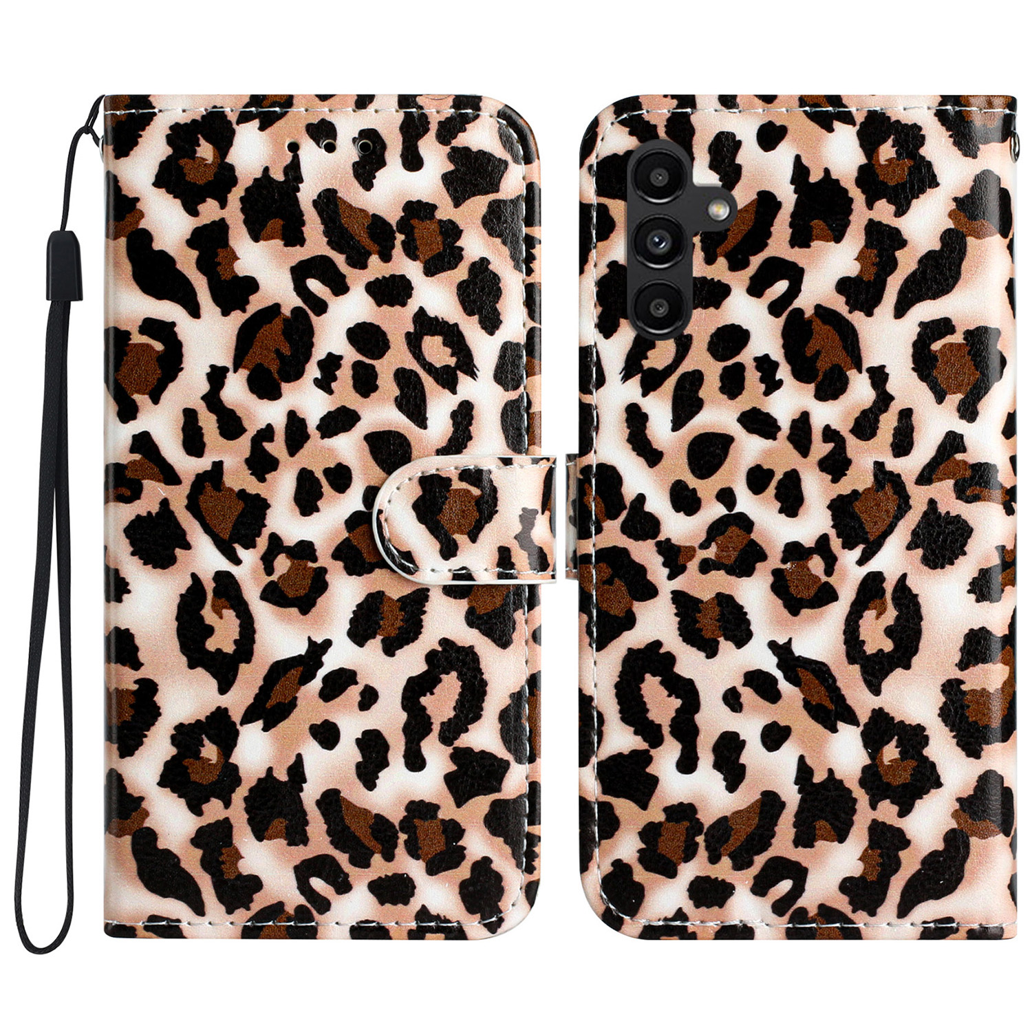 

Für Samsung Galaxy A15 4G -koffer -muster -druckbrieftasche Flip -telefonabdeckung - Leopardendruck, Galaxy A15 4G