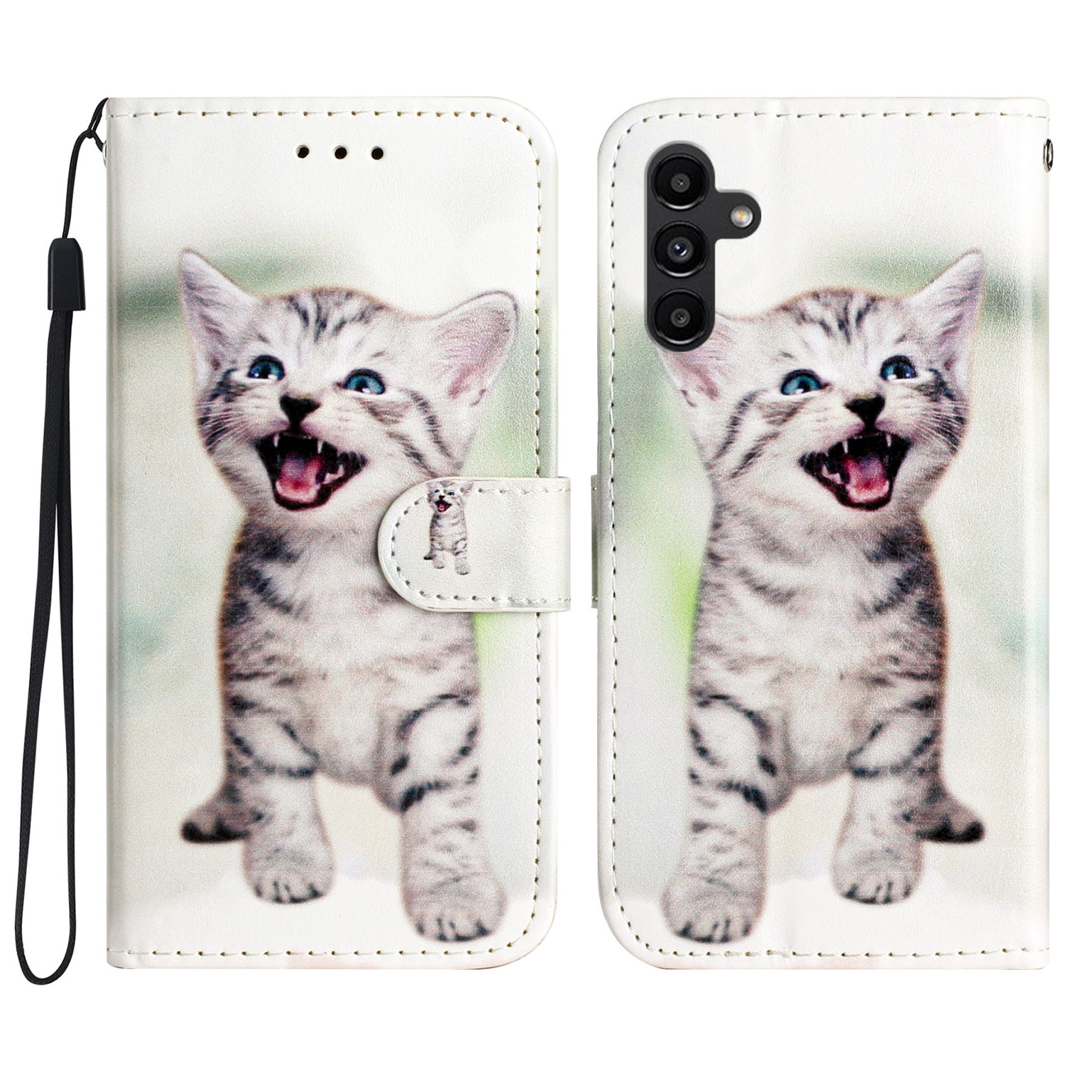 

Für Samsung Galaxy A15 4G -koffer -muster -druckbrieftasche Flip -telefonabdeckung - Katze, Galaxy A15 4G