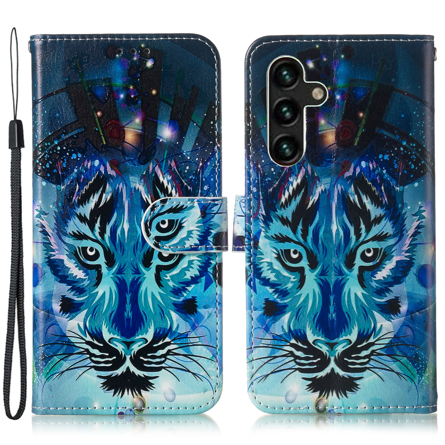 

Für Samsung Galaxy A15 4G Deckständer Brieftasche Muster Druckleder Brieftasche Telefonhülle - Wolf, Galaxy A15 4G