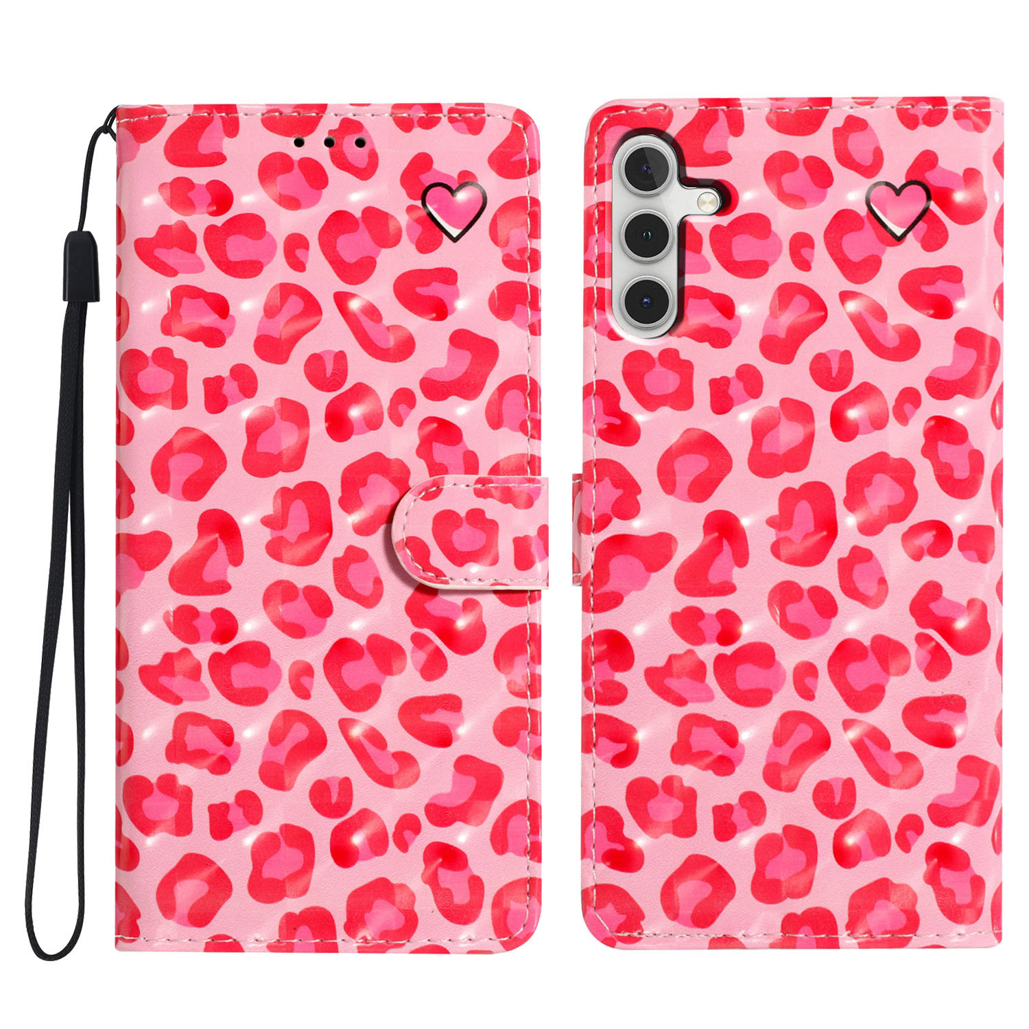 

Für Samsung Galaxy A04s 4G (164,7 x 76,7 x 9,1 Mm) Hülle Wallet PU Leder -ständer Cover - Rosa Leopardendruck, Galaxy A04s 4G (164.7 x 76.7 x 9.1 mm)