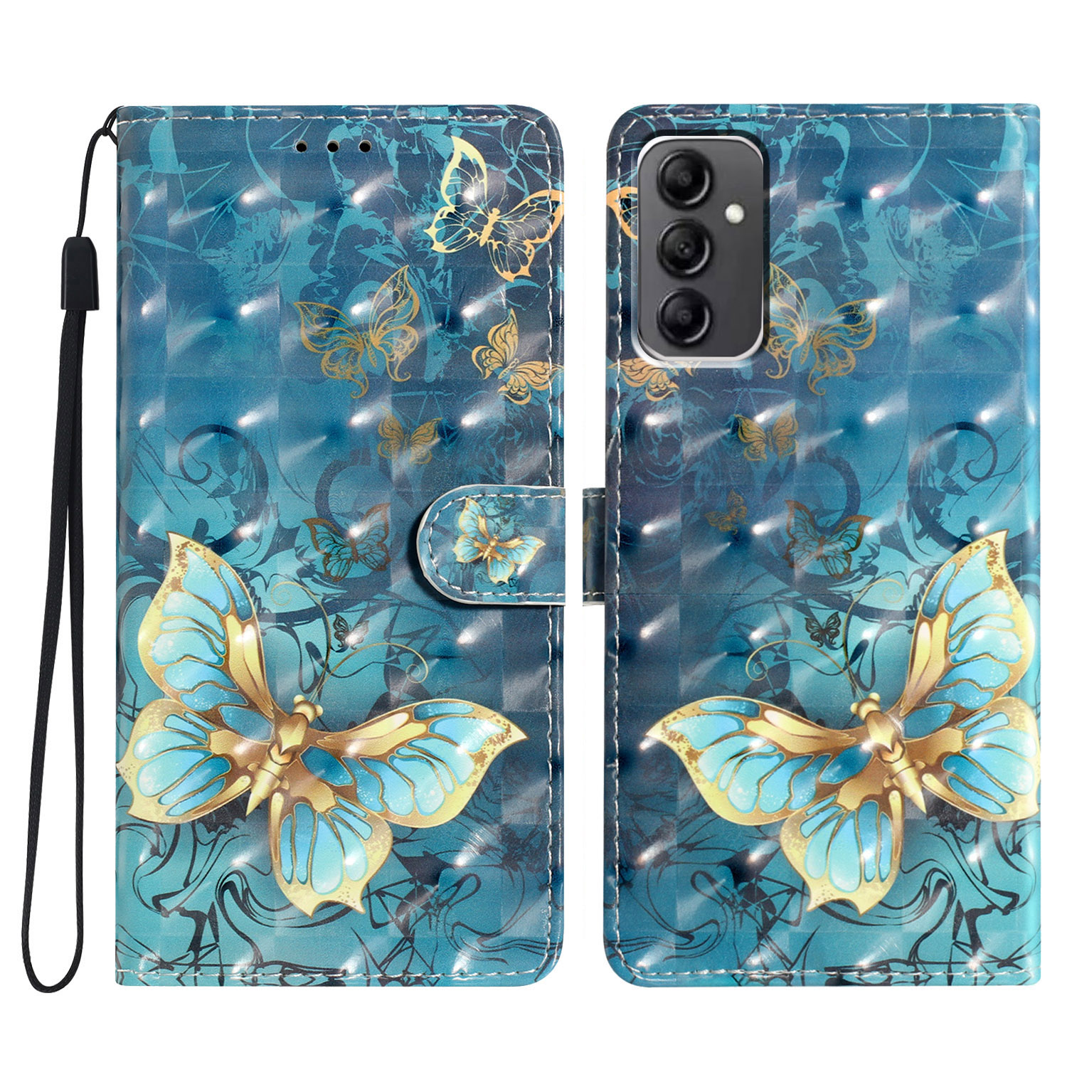 

Für Samsung Galaxy A14 4G / 5g Hülle 3D Muster Brieftasche Telefon Lederabdeckung - Schmetterling, Galaxy A14 5G