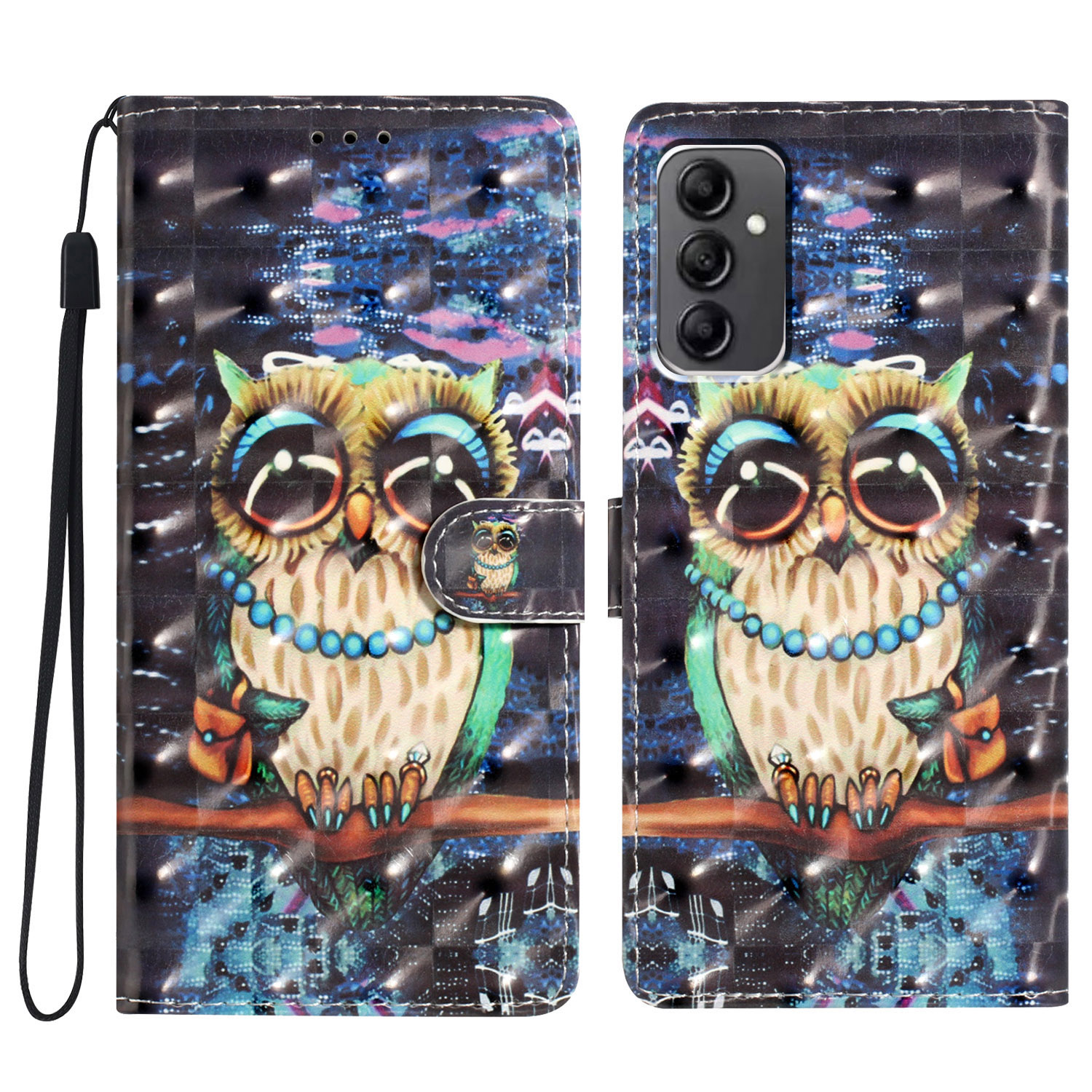

Für Samsung Galaxy A14 4G / 5g Hülle 3D Muster Brieftasche Telefon Lederabdeckung - Eule, Galaxy A14 5G