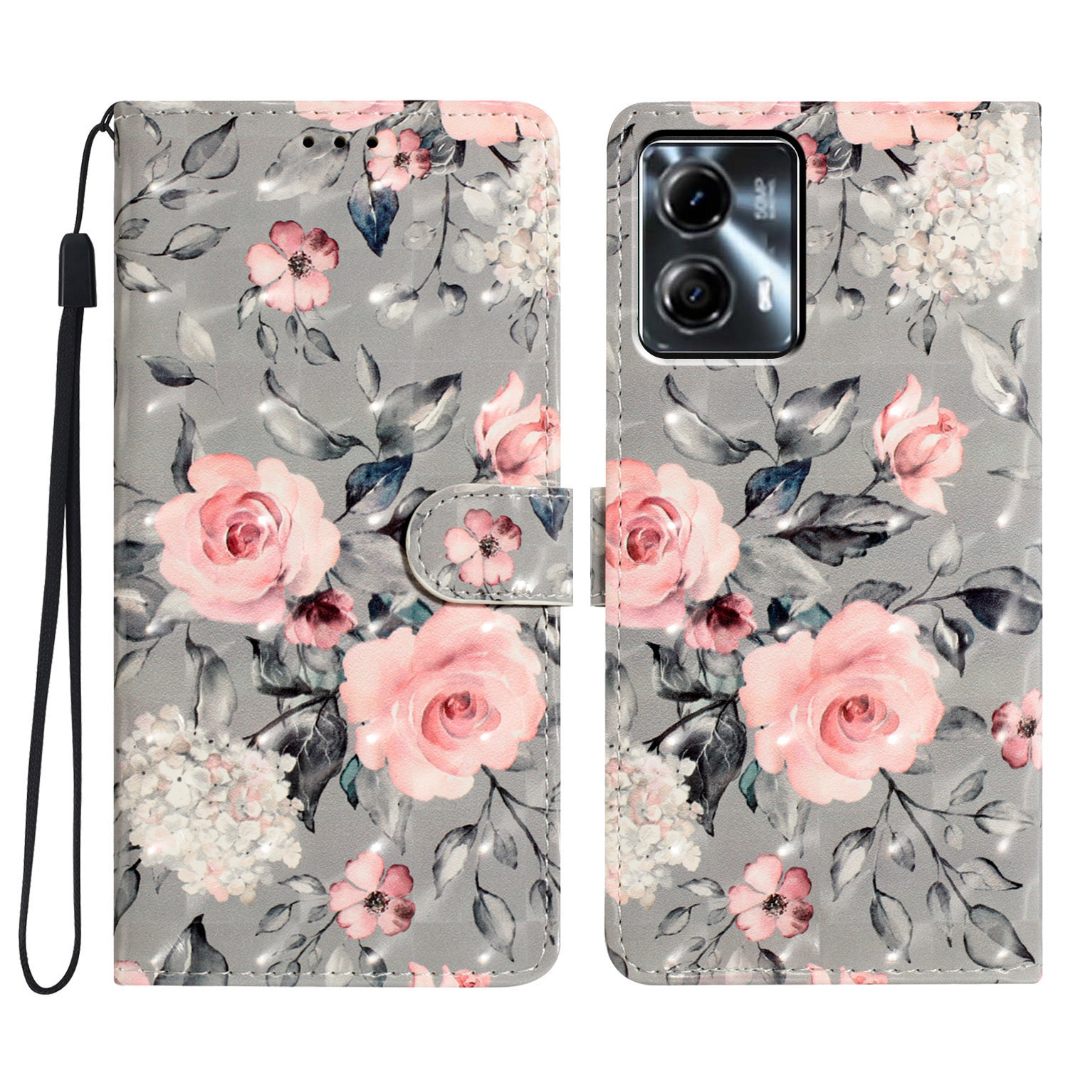

Für Motorola Moto G53 5G Case Wallet Phone -abdeckung Mit 3D -musterdruck - Blumen, Motorola Moto G53 5G