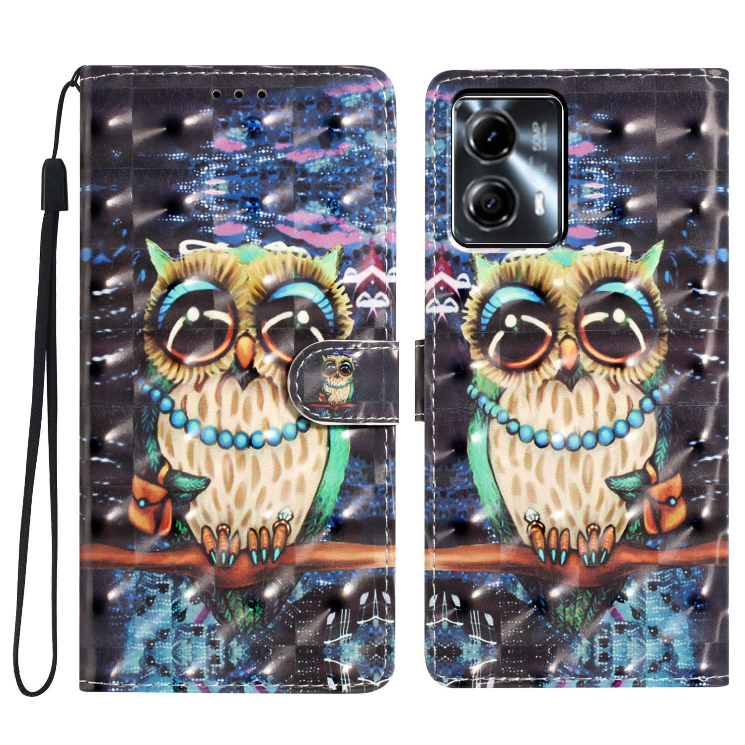 

Für Motorola Moto G53 5G Case Wallet Phone -abdeckung Mit 3D -musterdruck - Eule, Motorola Moto G53 5G