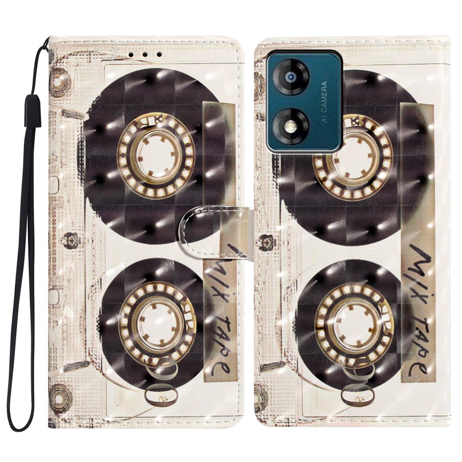 

Für Motorola Moto E13 4G Hülle 3D -muster -druckbrieftasche Lederabdeckung - Band, Motorola Moto E13 4G