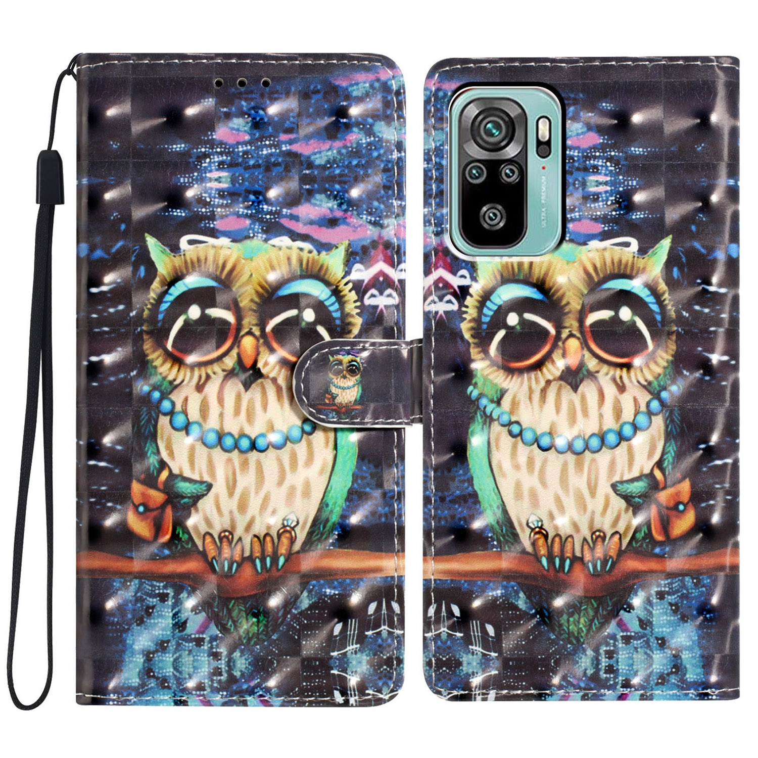 

Für Xiaomi Redmi Note 10 4g / Hinweis 10S 4G Case 3D Muster Wallet Telefonabdeckung - Eule, Xiaomi Redmi Note 10 4G