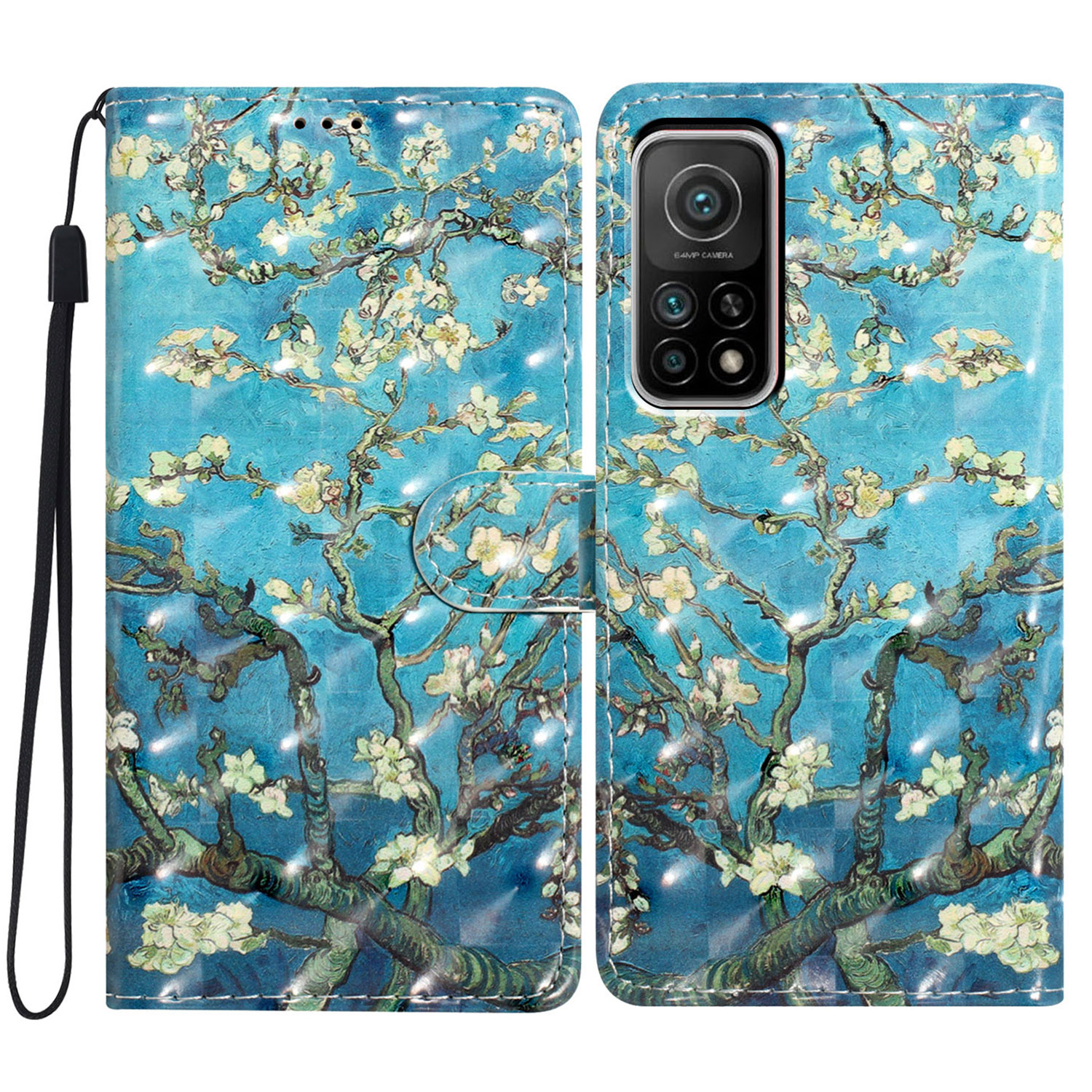 

Für Xiaomi Mi 10T 5G / Mi 10T Pro 5g / Redmi K30s Fall Brieftasche 3D -musterabdeckung - Aprikoseblüte, Xiaomi Mi 10T 5G