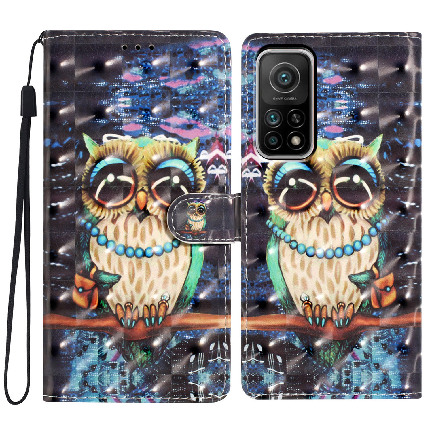 

Für Xiaomi Mi 10T 5G / Mi 10T Pro 5g / Redmi K30s Fall Brieftasche 3D -musterabdeckung - Eule, Xiaomi Mi 10T 5G
