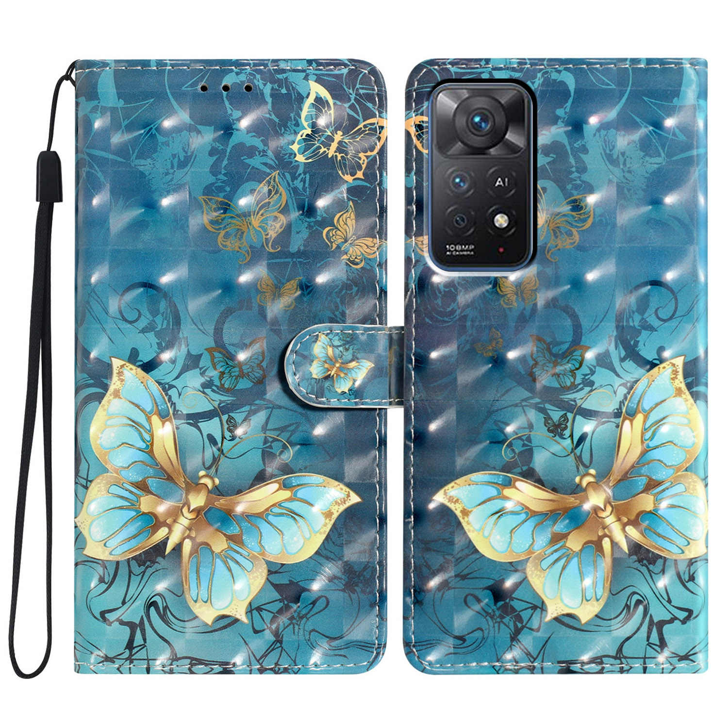 

Telefonabdeckung Für Xiaomi Redmi Note 11 Pro 4G (mediatek) / Anmerkung 11 Pro 5G (Qualcomm) / Hinweis 12 Pro 4G -hülle Mit Brieftaschenstand - Schmetterling, Xiaomi Redmi Note 11 Pro 5G (Qualcomm)