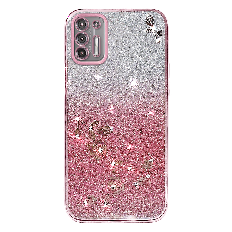 

Kadem Für Motorola Moto G9 Plus Fall Strassblumengradienten Glitter -telefonabdeckung - Roségold, Motorola Moto G9 Plus