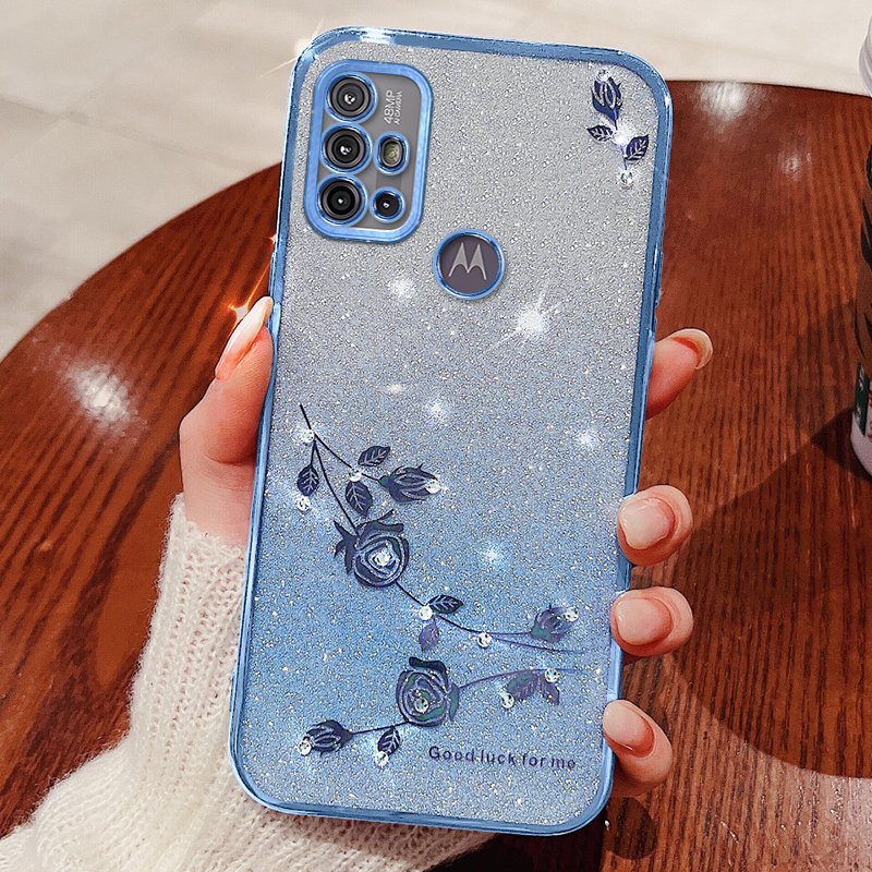 

Kadem Für Motorola Moto G10 / G20 / G30 Fall Glitzer Glitzermisch - Blau, Motorola Moto G10