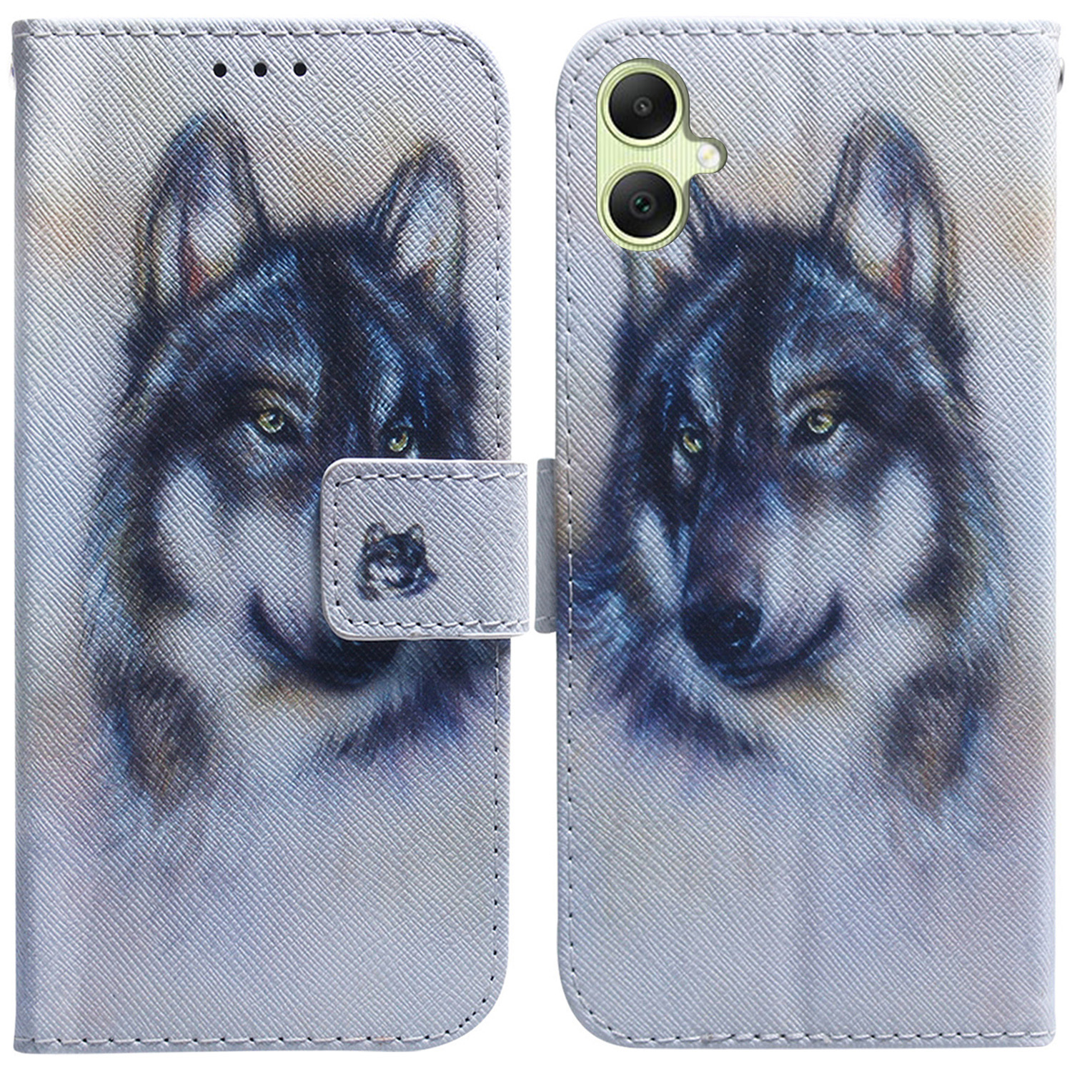 

Für Samsung Galaxy A05 4G Hülle PU Leder Brieftaschenmuster -druck Telefonabdeckung - Wolf, Samsung Galaxy A05 4G