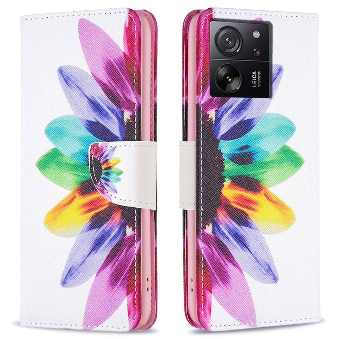 

Für Xiaomi 13t / 13t Pro / Redmi K60 Ultra Case PU Leder Muster Flip Wallet Telefonabdeckung - Sonnenblume, Xiaomi Redmi K60 Ultra