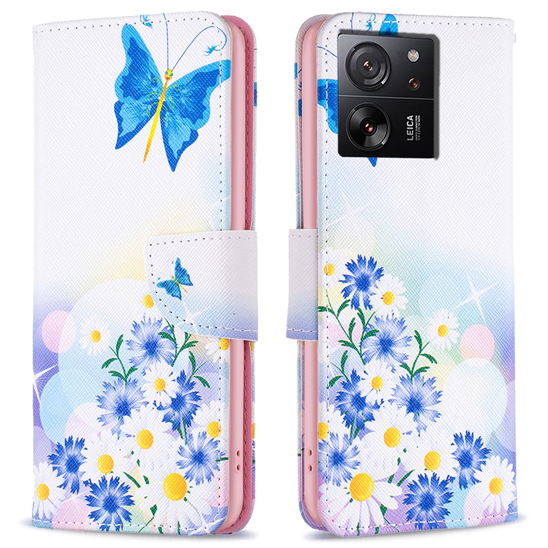 

Für Xiaomi 13t / 13t Pro / Redmi K60 Ultra Case PU Leder Muster Flip Wallet Telefonabdeckung - Schmetterling Und Blumen, Xiaomi Redmi K60 Ultra