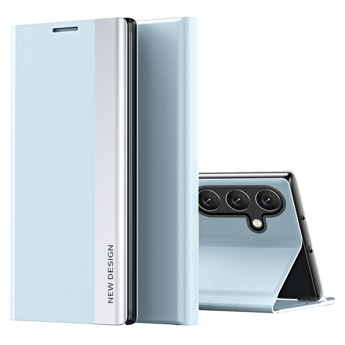 

Für Samsung Galaxy A05s 4G Lederhülle Elektroplattenständer Telefonabdeckung - Baby Blau, Samsung Galaxy A05s 4G