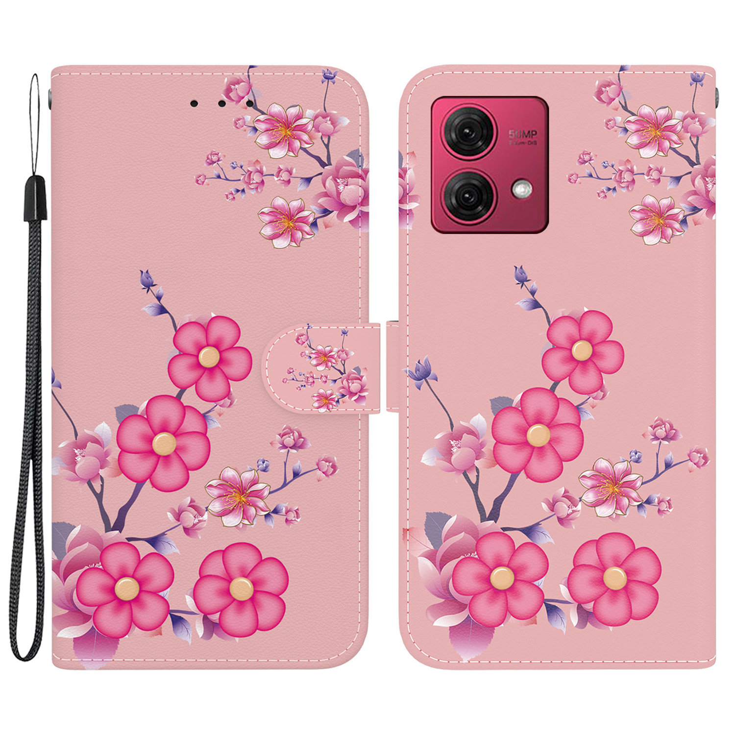 

Für Motorola Moto G84 5G -koffer -muster -druck -telefon -brieftaschenabdeckung - Sakura, Motorola Moto G84 5G