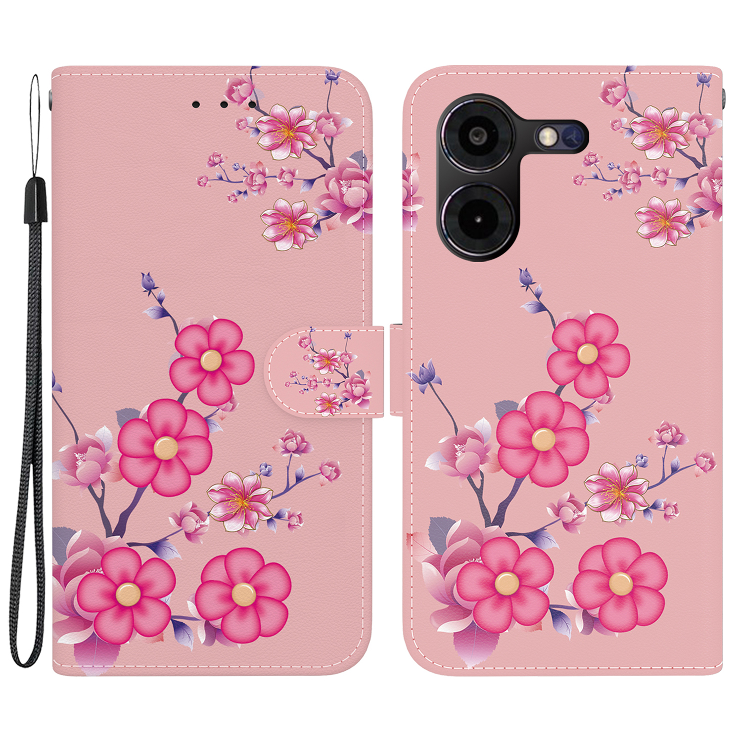 

Für Tecno Pova 5 Pro 4G -hülle Leder -brieftasche Telefonabdeckung - Sakura, Tecno Pova 5 Pro 4G