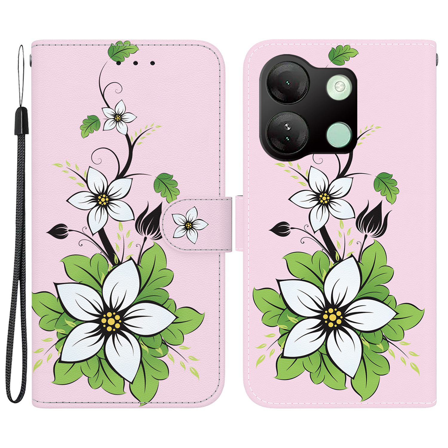 

Für Infinix Smart 7 HD 4G Hülle PU Leder 3D Muster Flip Phone Deckung - Lilie, Infinix Smart 7 HD 4G