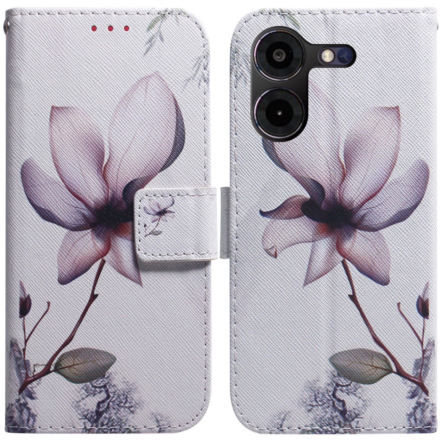 

Für Tecno Pova 5 Pro 4G -koffer -muster Druck PU Leder Brieftaschenhilfeabdeckung - Pinke Blume, Tecno Pova 5 Pro 4G