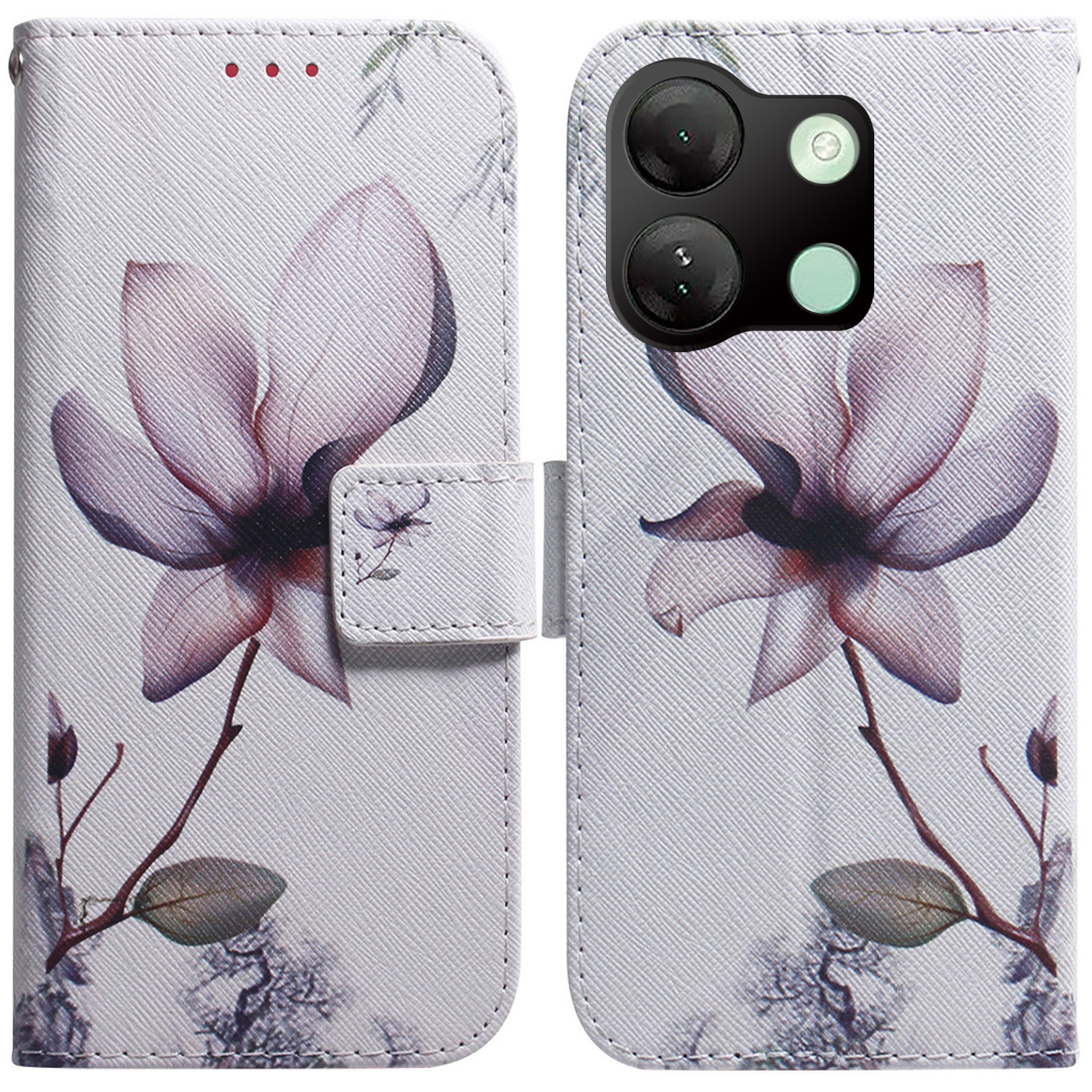 

Für Infinix Smart 7 HD 4G Hülle PU Leder Magnetic Flip Muster Druckphase - Pinke Blume, Infinix Smart 7 HD 4G