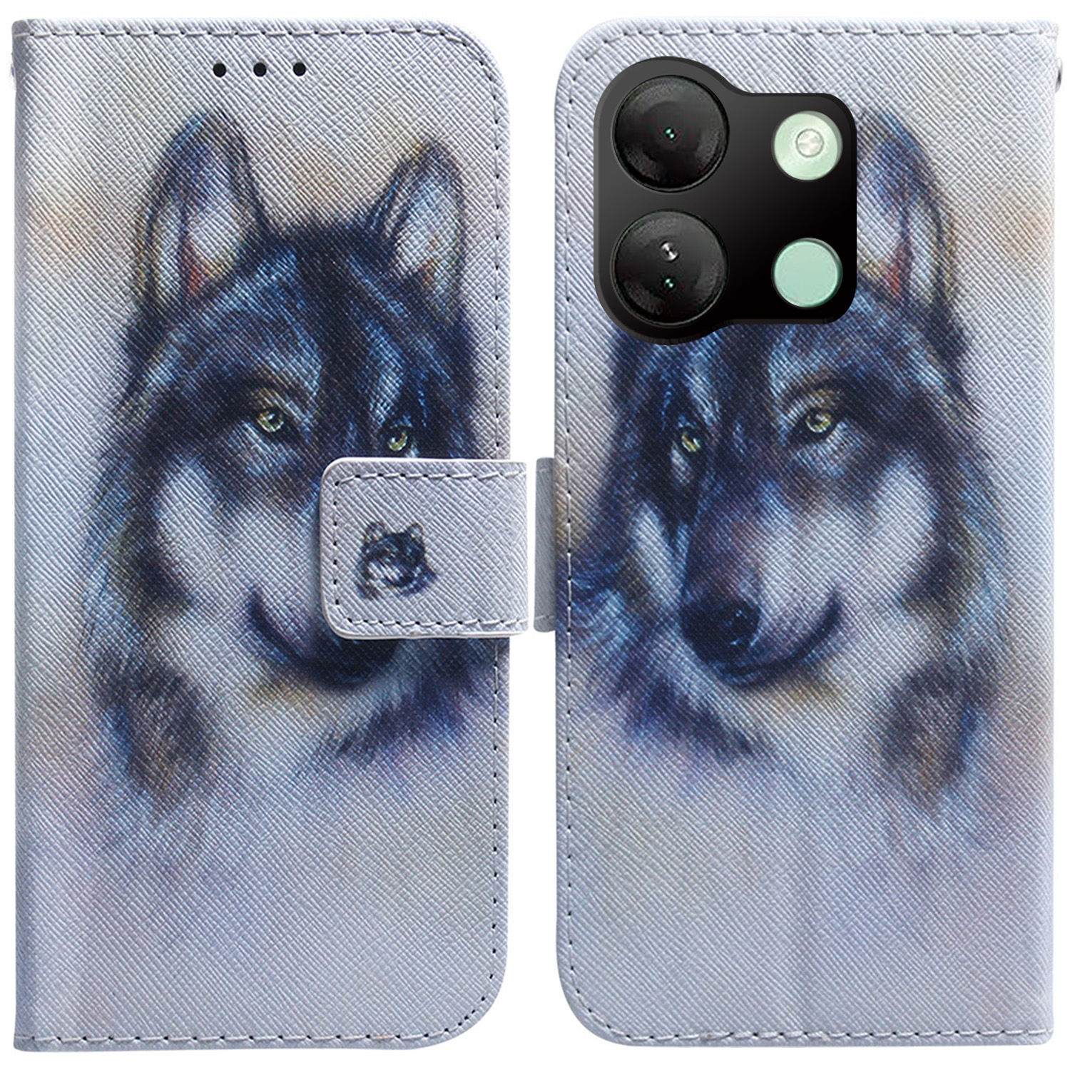 

Für Infinix Smart 7 HD 4G Hülle PU Leder Magnetic Flip Muster Druckphase - Wolf, Infinix Smart 7 HD 4G