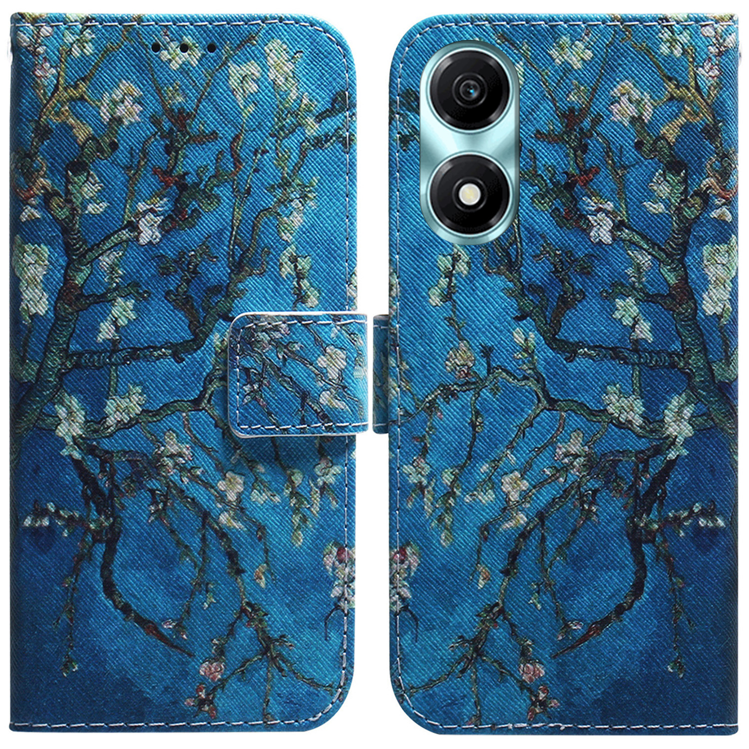 

Für Honour X5 Plus / Spielen Sie 40c 5G Hülle PU Ledermuster Druckschockdelefonabdeckung - Aprikosenblumen, Honor X5 Plus
