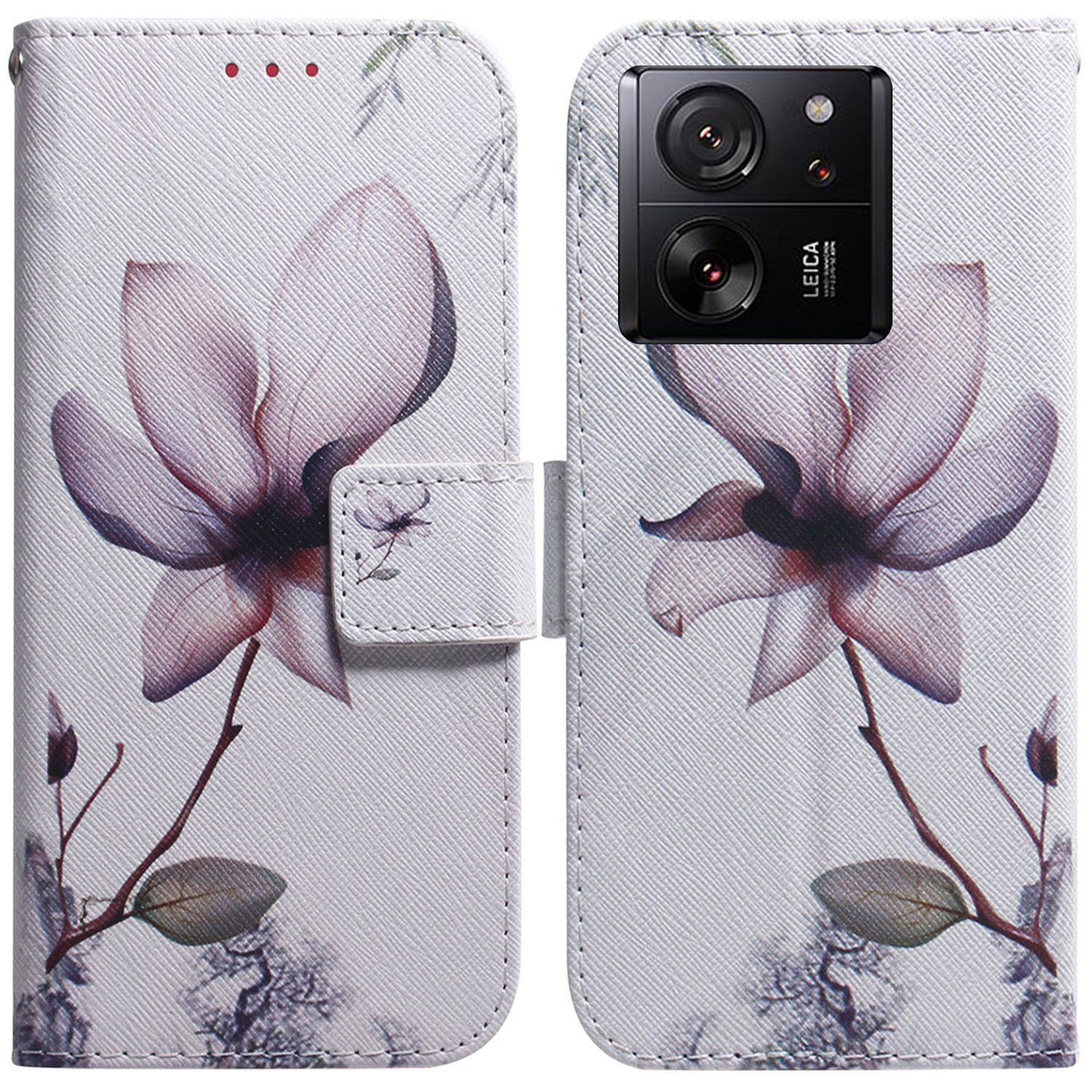 

Für Xiaomi Redmi K60 Ultra / 13t / 13t Pro Case PU Leder -ständer Muster Druck Telefonabdeckung - Pinke Blume, Xiaomi 13T