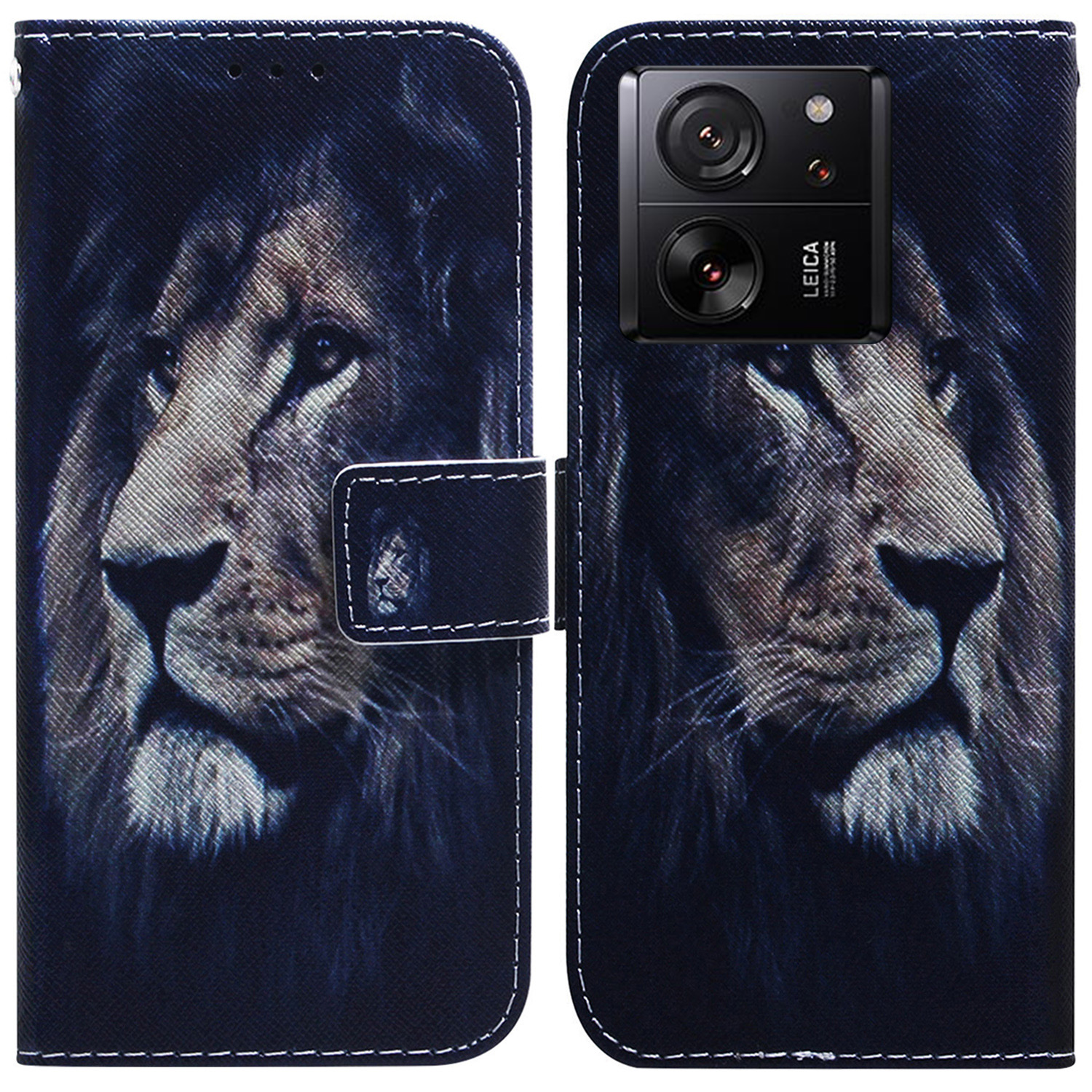 

Für Xiaomi Redmi K60 Ultra / 13t / 13t Pro Case PU Leder -ständer Muster Druck Telefonabdeckung - Löwe, Xiaomi 13T