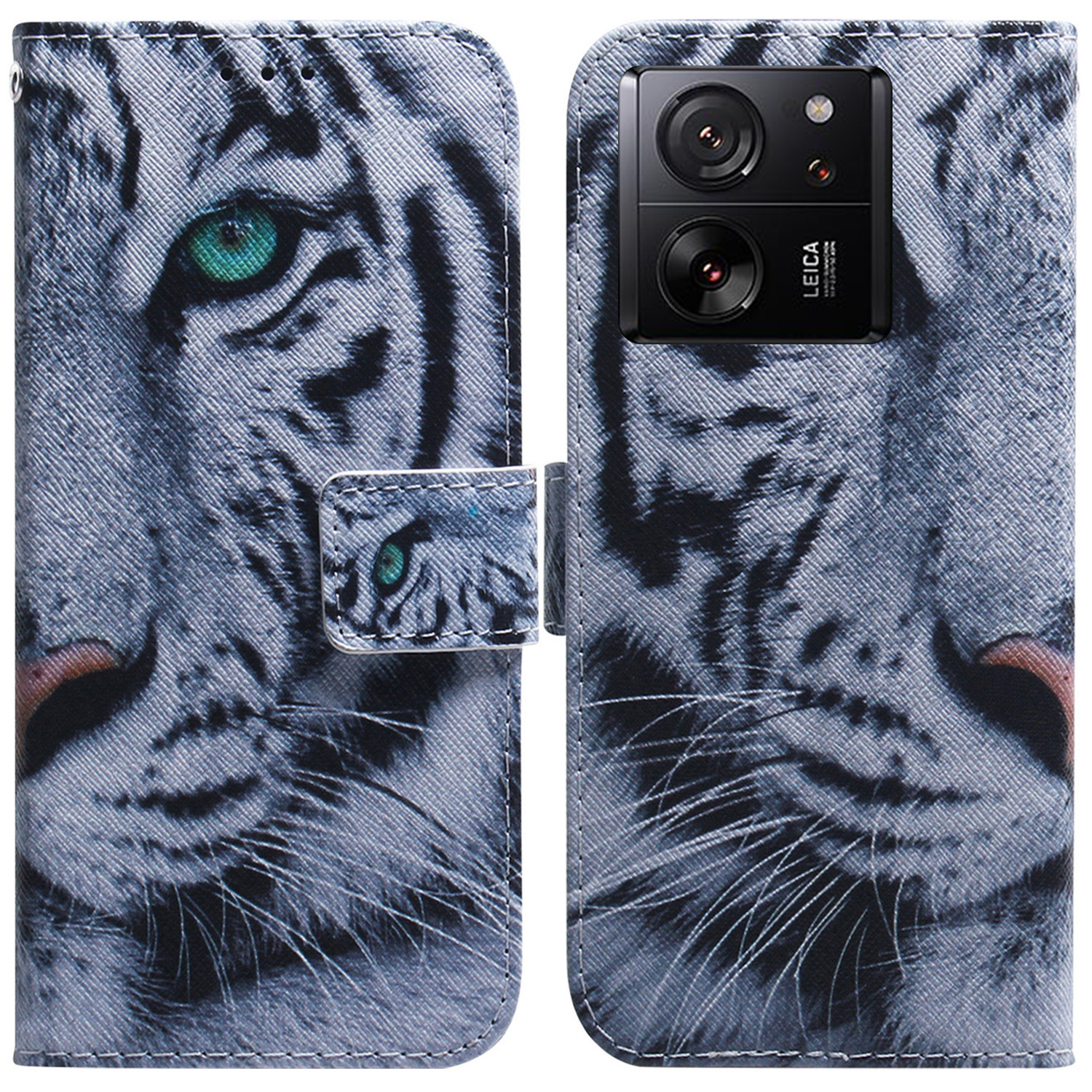 

Für Xiaomi Redmi K60 Ultra / 13t / 13t Pro Case PU Leder -ständer Muster Druck Telefonabdeckung - Tigerkopf, Xiaomi 13T