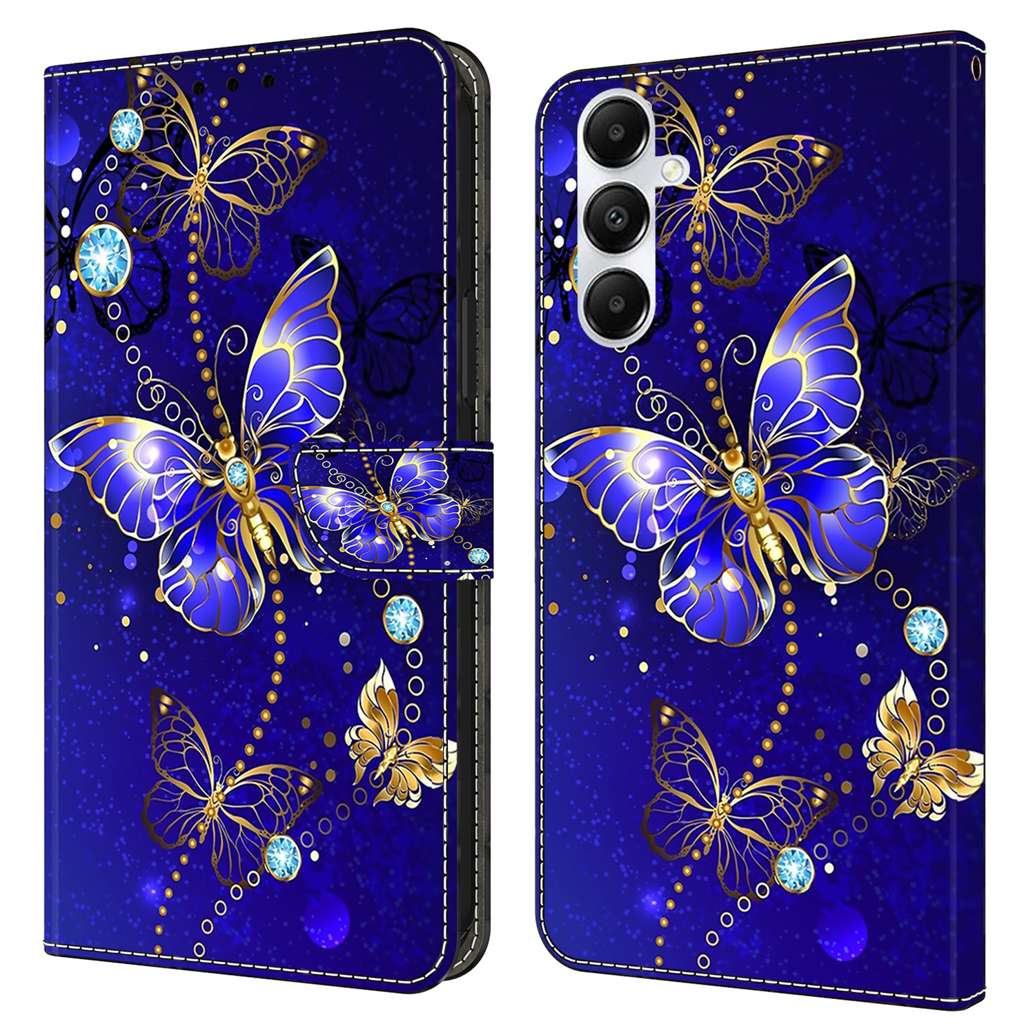 

Für Samsung Galaxy A05s 4G Hülle 3D Muster PU Lederständer Flip Telefonabdeckung - Diamond Butterfly, Samsung Galaxy A05s 4G