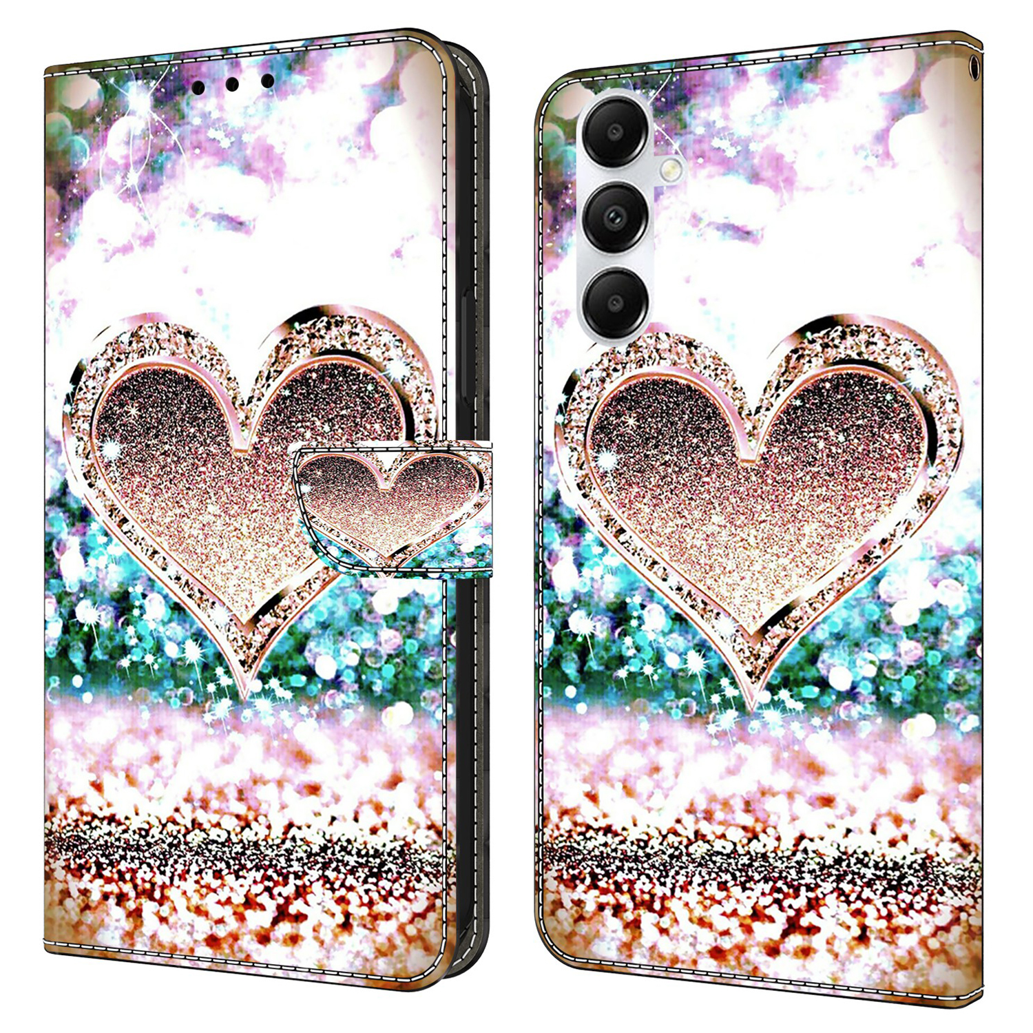 

Für Samsung Galaxy A05s 4G Hülle 3D Muster PU Lederständer Flip Telefonabdeckung - Pink Diamond Heart, Samsung Galaxy A05s 4G