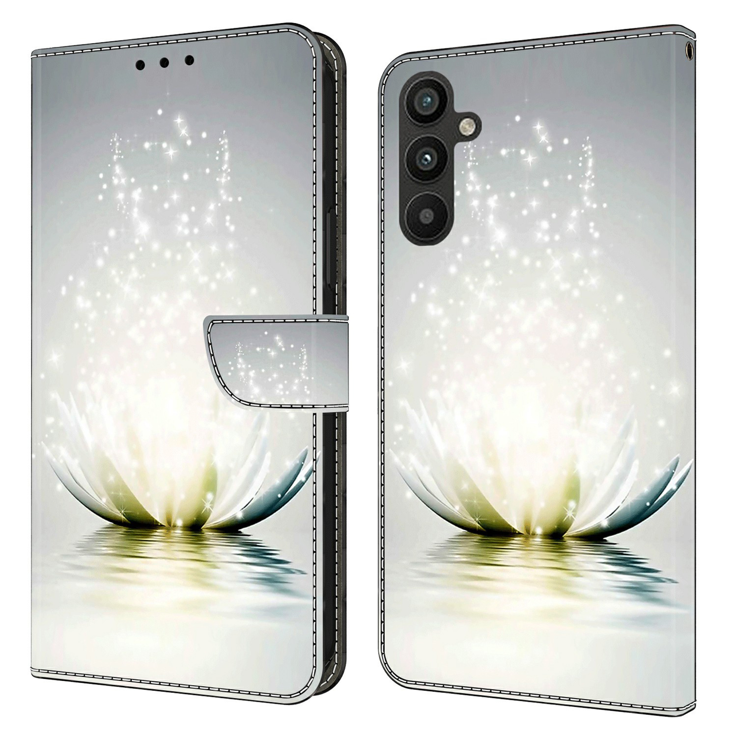 

Für Samsung Galaxy A15 4G Hülle 3D Muster PU Leder Flip Schutzschutz - Lotus, Galaxy A15 4G