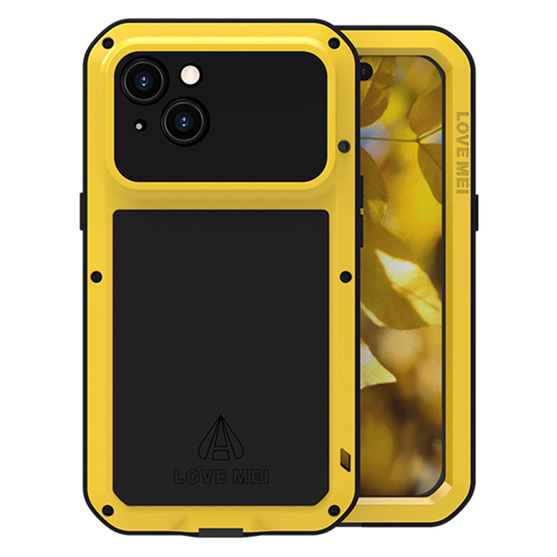 

Love Mei Для Iphone 15 Case с Покрытием Телефона с Закаленным Стеклянным Экраном - Желтый, iPhone 15