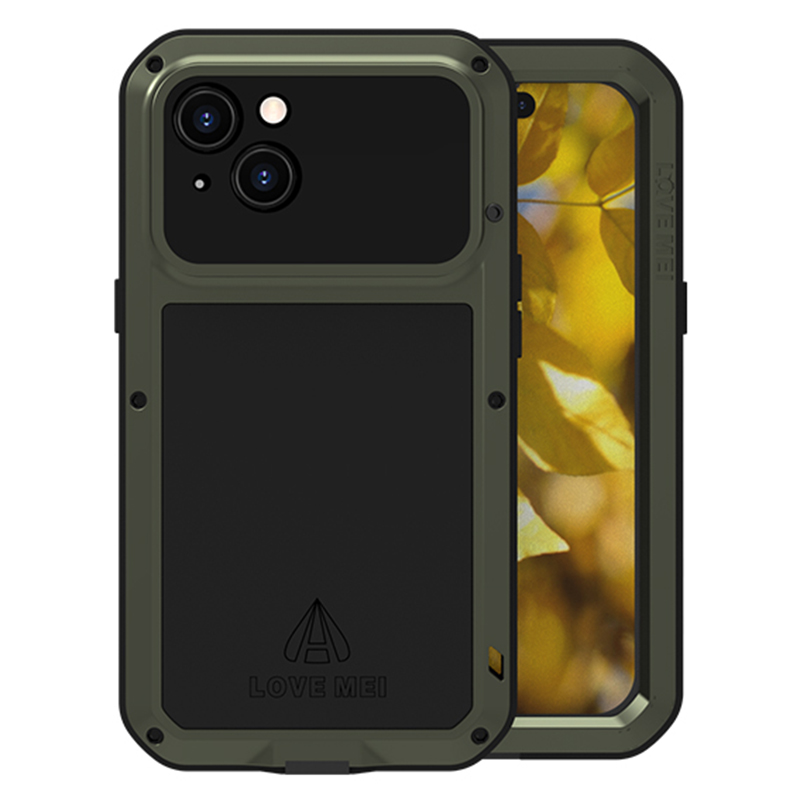 

Love Mei Для Iphone 15 Case с Покрытием Телефона с Закаленным Стеклянным Экраном - Зеленый, iPhone 15