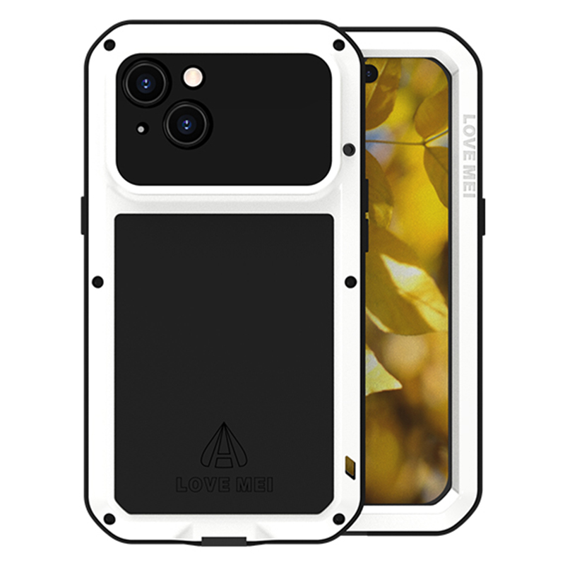 

Love Mei Для Iphone 15 Case с Покрытием Телефона с Закаленным Стеклянным Экраном - Белый, iPhone 15