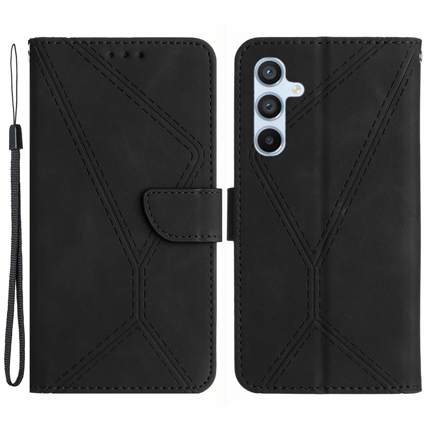 

HT05 Für Samsung Galaxy A15 4G Hülle Gedruckte Telefonie -brieftaschenabdeckung - Schwarz, Galaxy A15 4G