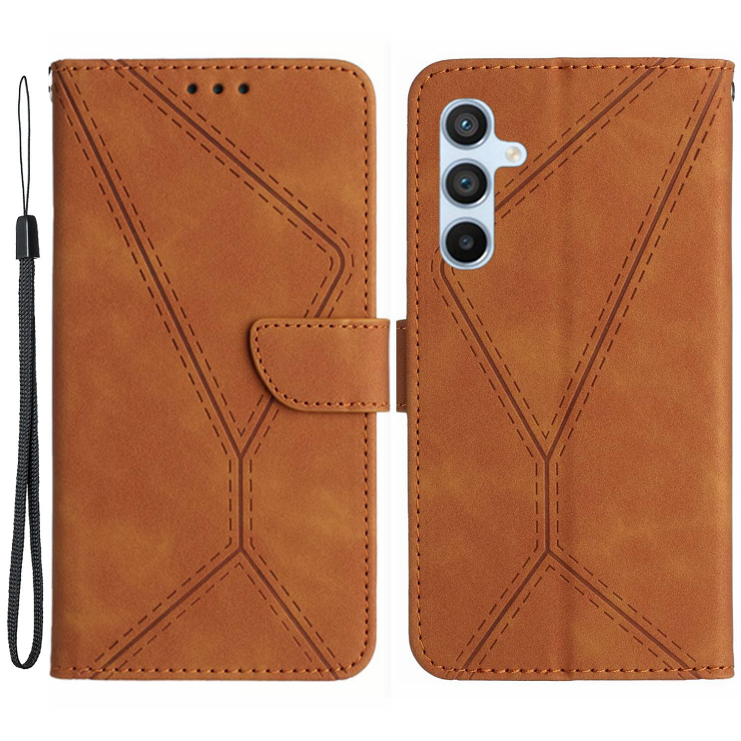 

HT05 Für Samsung Galaxy A15 4G Hülle Gedruckte Telefonie -brieftaschenabdeckung - Braun, Galaxy A15 4G