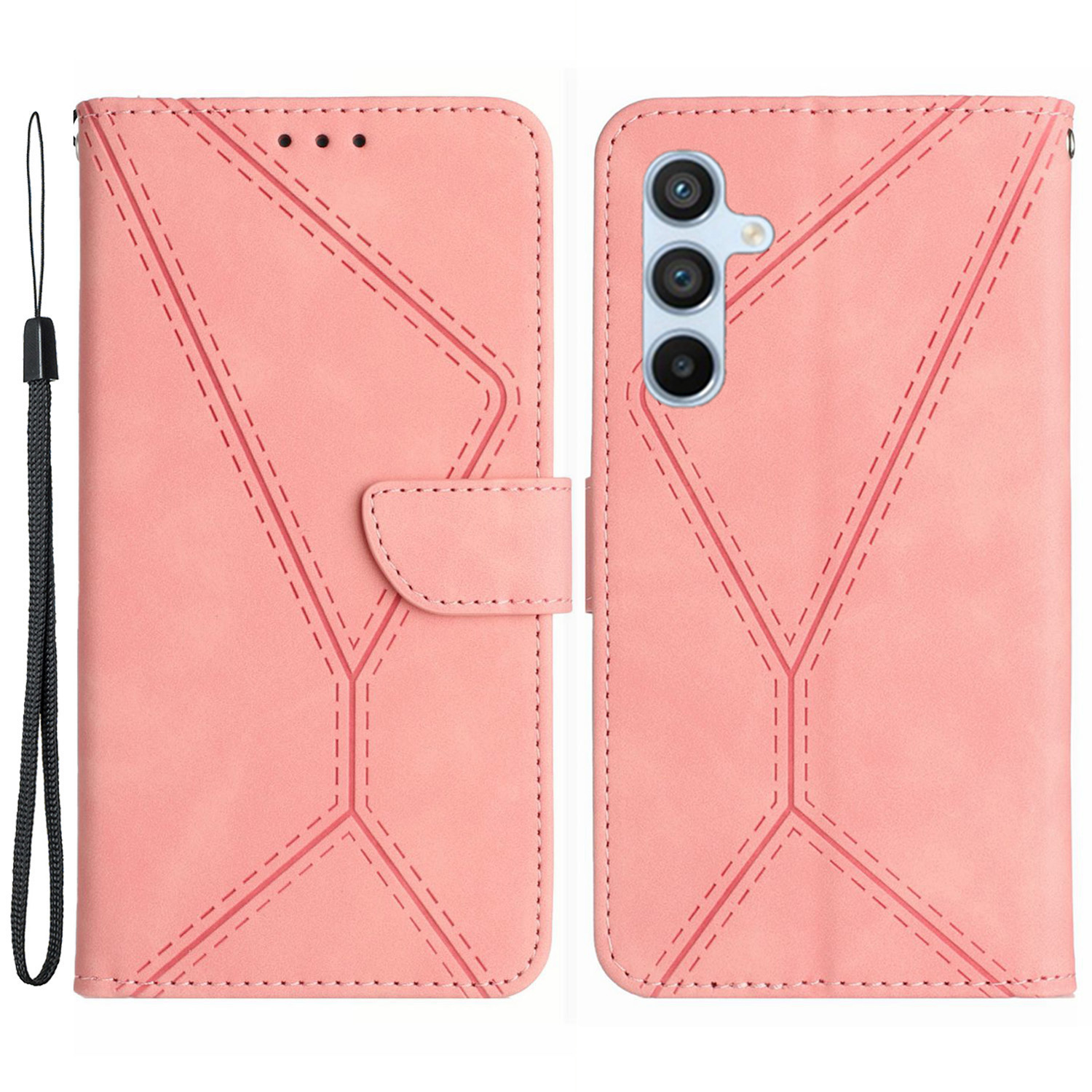 

HT05 Für Samsung Galaxy A15 4G Hülle Gedruckte Telefonie -brieftaschenabdeckung - Rosa, Galaxy A15 4G