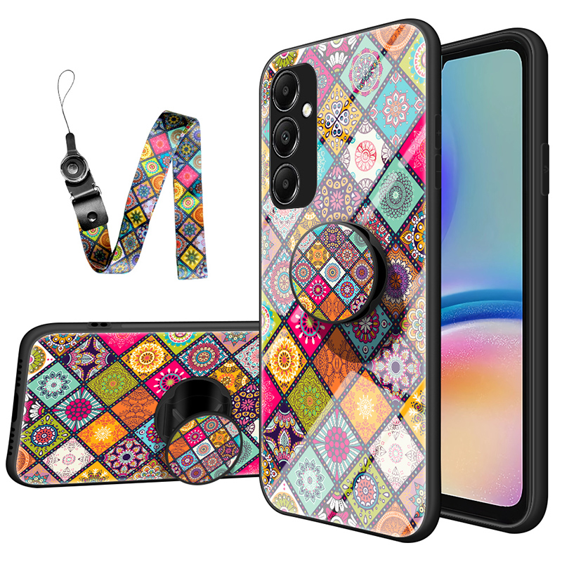 

Für Samsung Galaxy A05s 4G Hülle Blumenmuster Telefon Kickständer Mit Lanyard - Farbmuster, Samsung Galaxy A05s 4G
