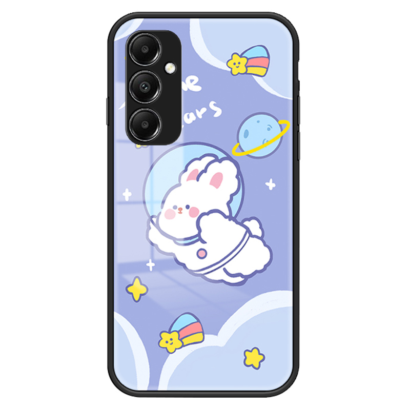 

Für Samsung Galaxy A05s 4G -fallmuster -drucken Temperiertes Glas+pc+tpu -abdeckung - Luft- Und Raumfahrt Kaninchen, Samsung Galaxy A05s 4G