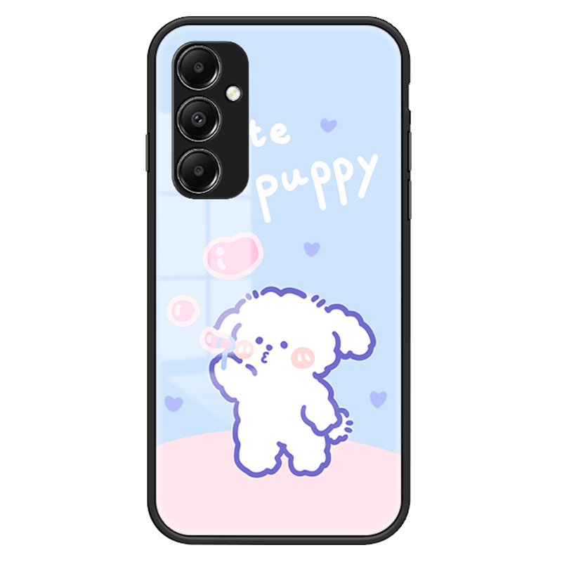 

Für Samsung Galaxy A05s 4G -fallmuster -drucken Temperiertes Glas+pc+tpu -abdeckung - Bubble Dog, Samsung Galaxy A05s 4G